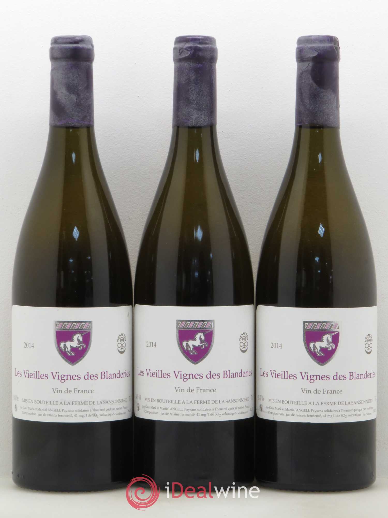 Vin de France Les Vieilles Vignes des Blanderies Mark Angeli (Domaine) - Ferme de la Sansonnière 2014 - Lot de 3 bouteilles - 0
