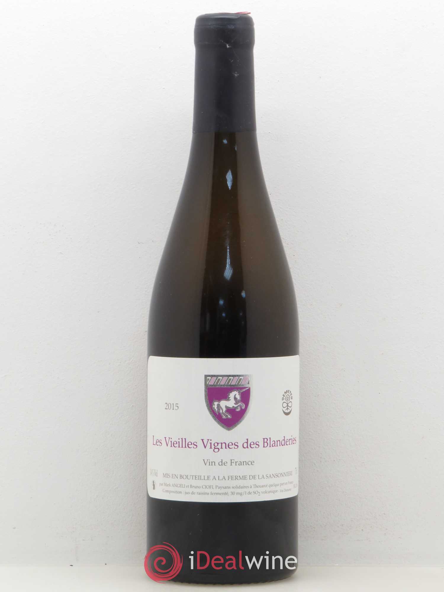 Vin de France Les Vieilles Vignes des Blanderies Mark Angeli (Domaine) - Ferme de la Sansonnière 2015 - Lot de 1 bouteille - 0