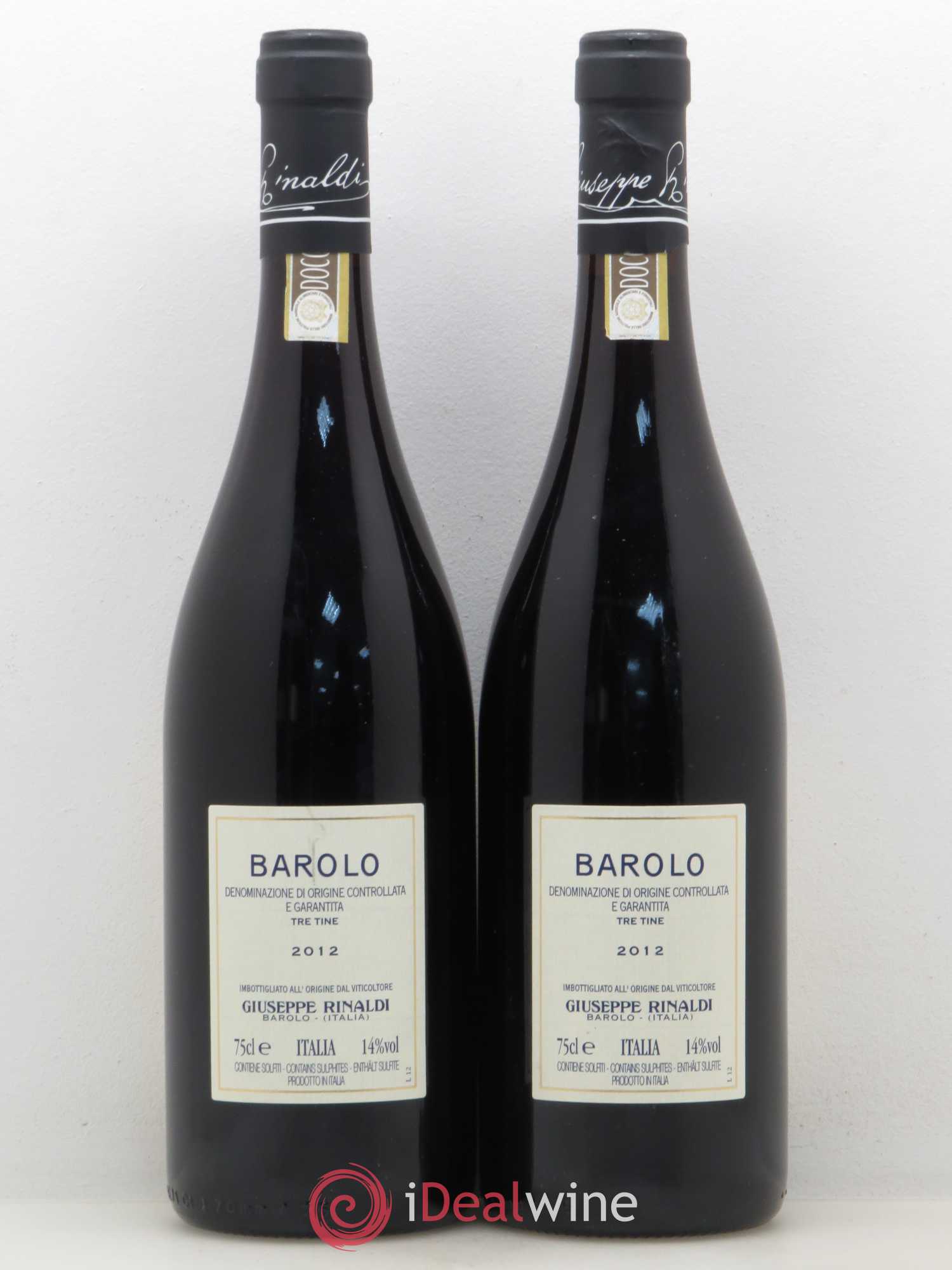 Barolo Tre Tine Giuseppe Rinaladi 2012 - Lot de 2 bouteilles - 1