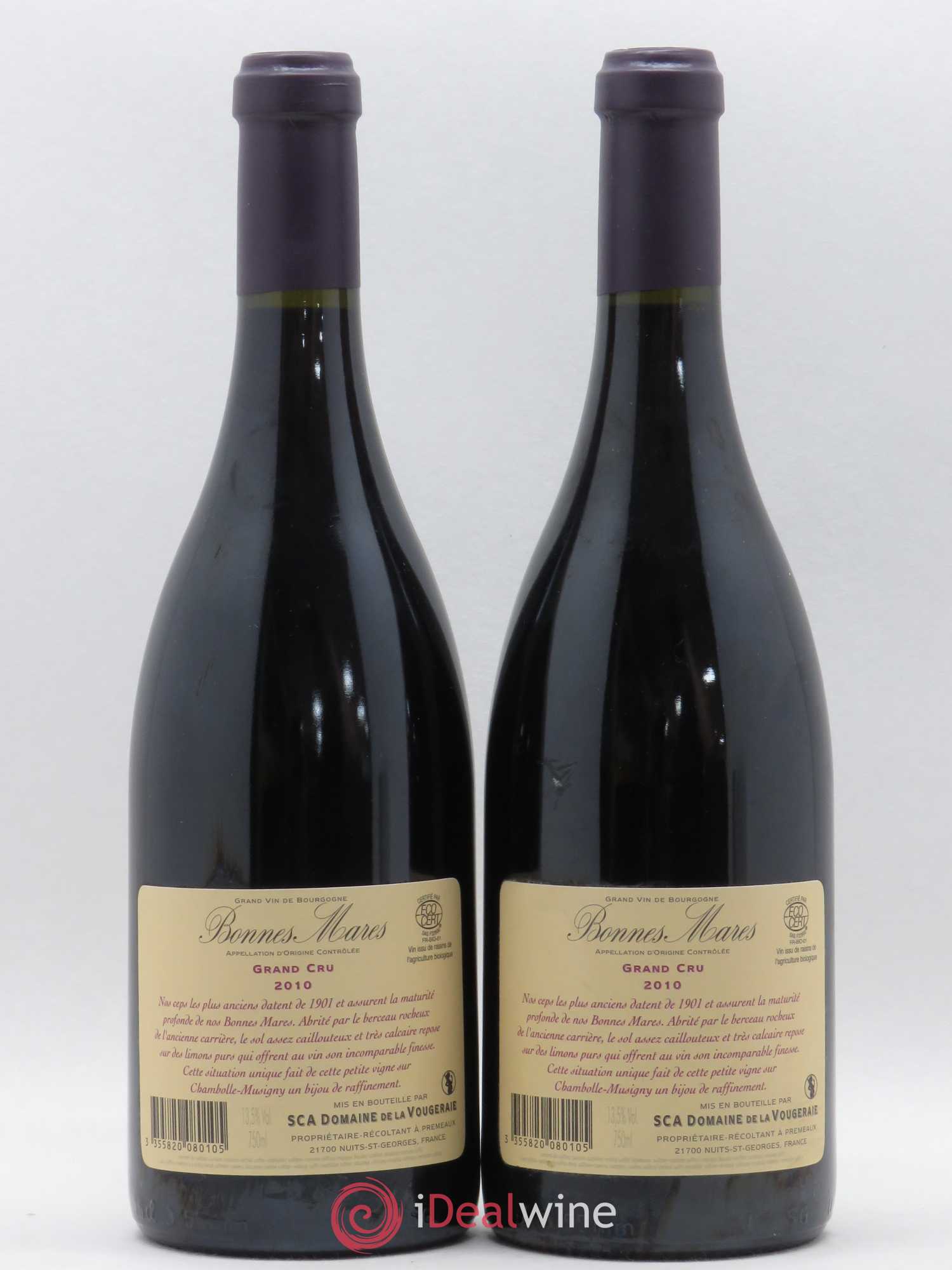 Bonnes-Mares Grand Cru La Vougeraie 2010 - Lot de 2 bouteilles - 1
