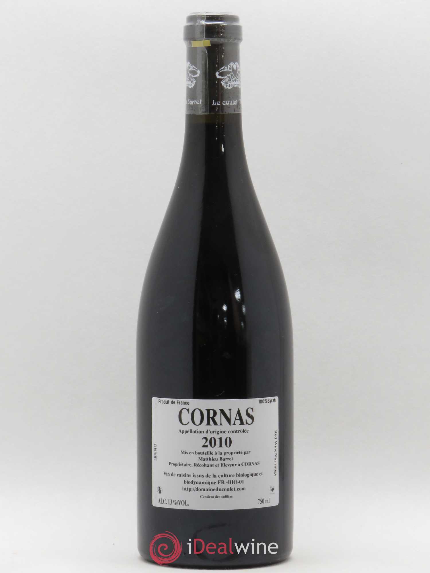 Cornas Billes Noires Coulet (Domaine du) - Matthieu Barret 2010 - Lot de 1 bouteille - 1