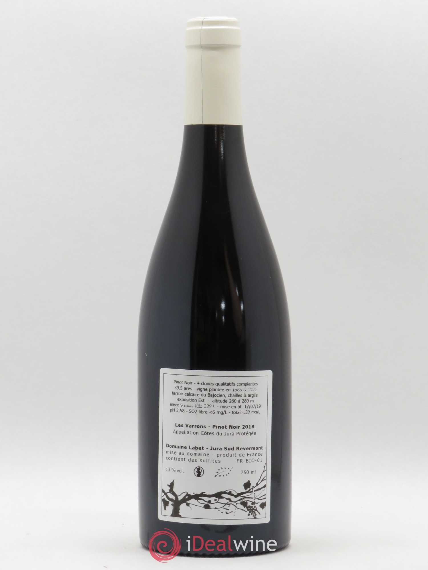 Côtes du Jura Pinot Noir Les Varrons Sélection Massale Romain - Julien - Charline Labet 2018 - Lot de 1 bouteille - 1