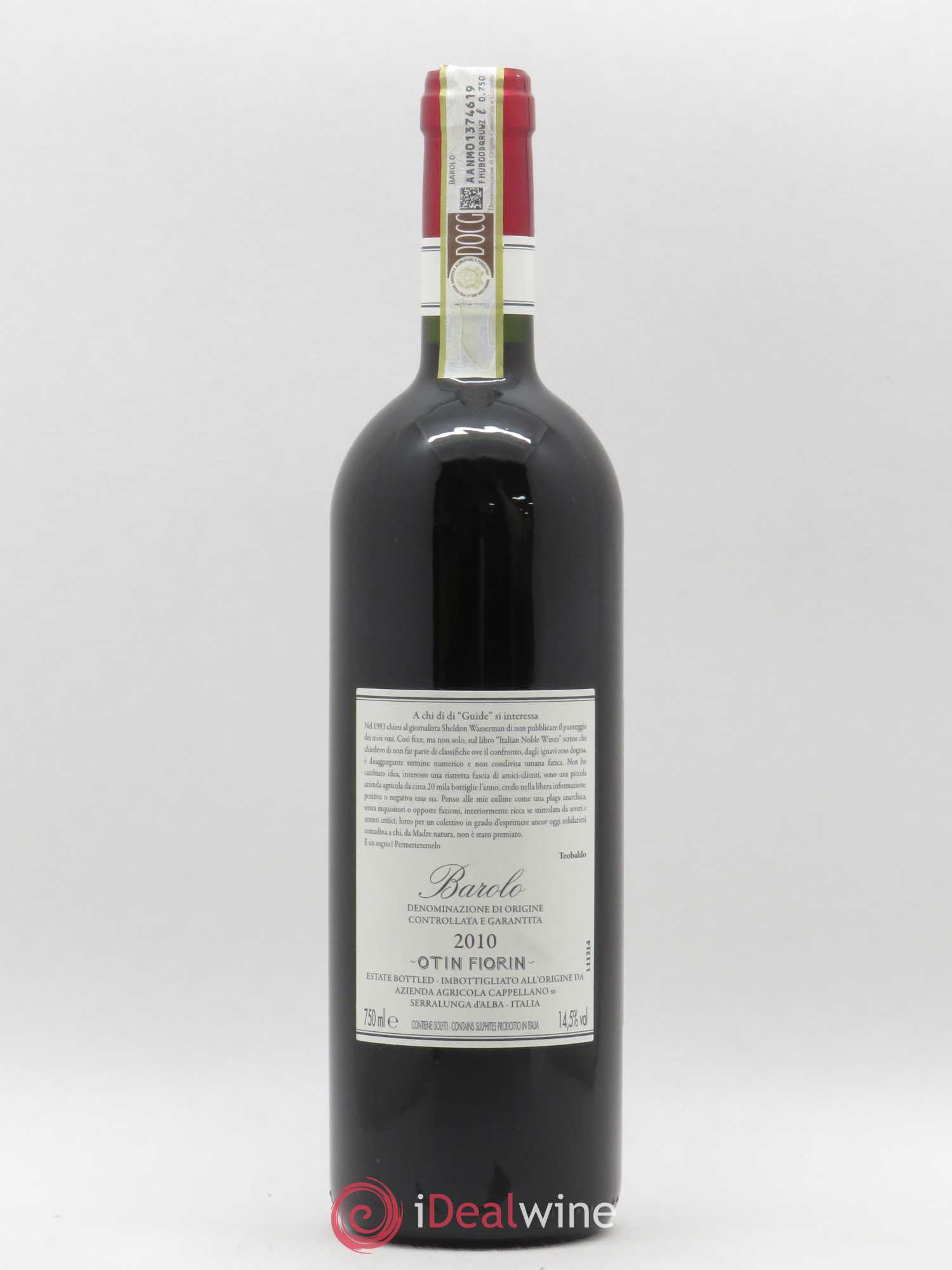 Barolo Pie Franco Otin Fiorin Cappellano 2010 - Posten von 1 Flasche - 1
