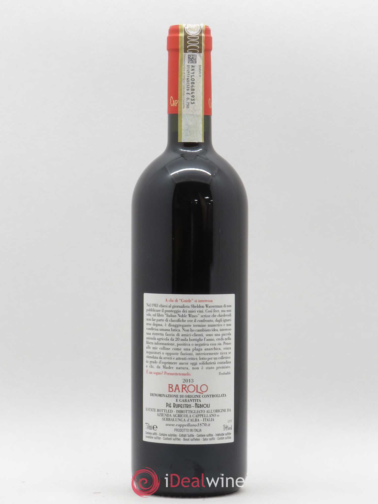 Barolo DOCG Pie Rupestris Otin Fiorin Cappellano 2013 - Lotto di 1 bottiglia - 1