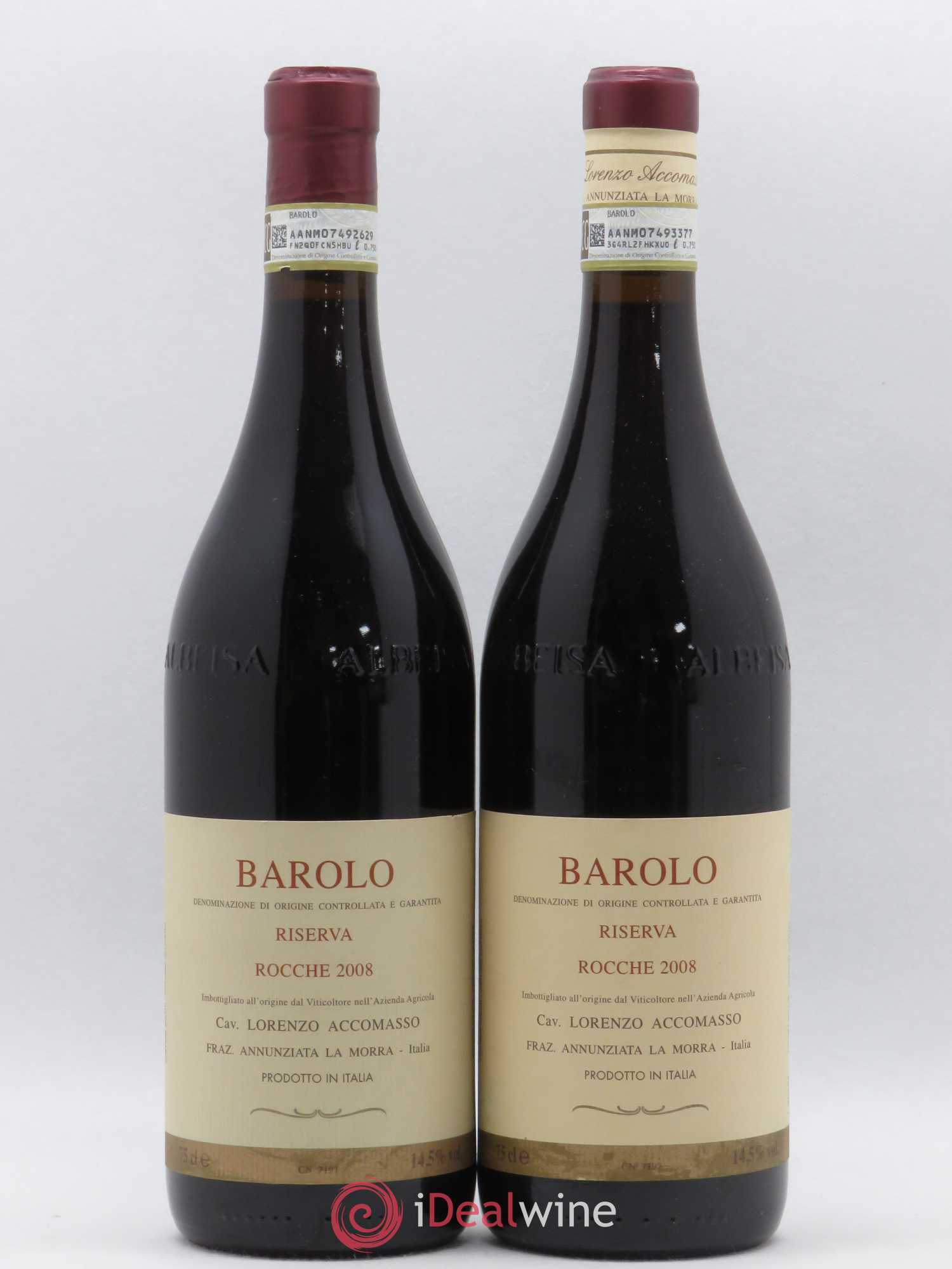 Barolo Riserva Vigneto Rocche Lorenzo Accomasso 2008 - Lot of 2 bottles - 0