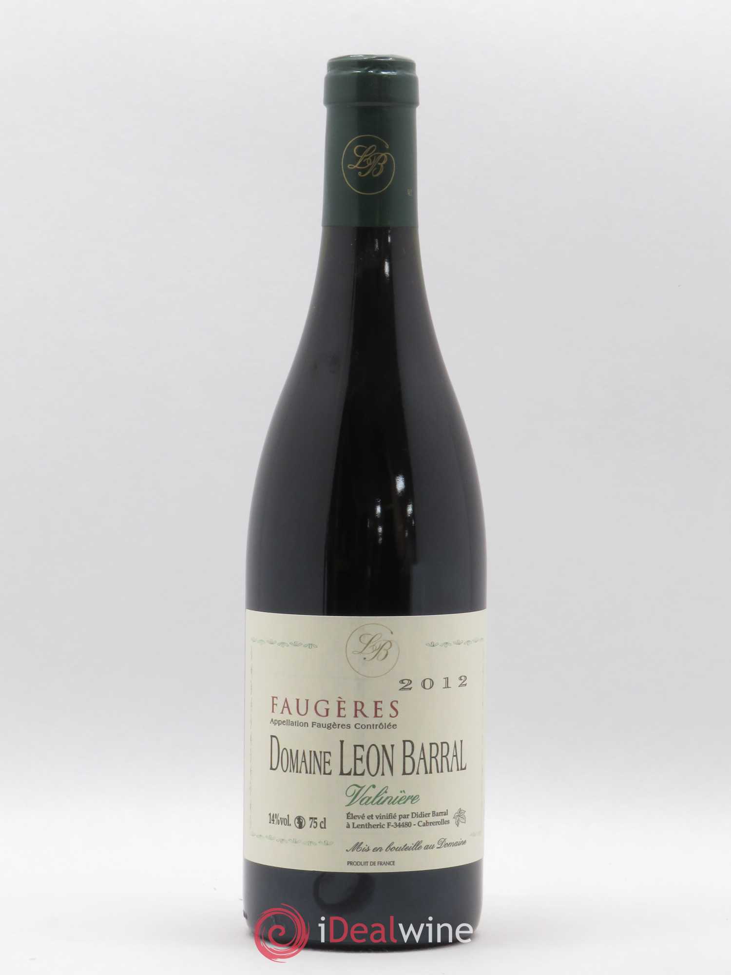 Faugères Valinière Domaine Léon Barral 2012 - Lot of 1 bottle - 0