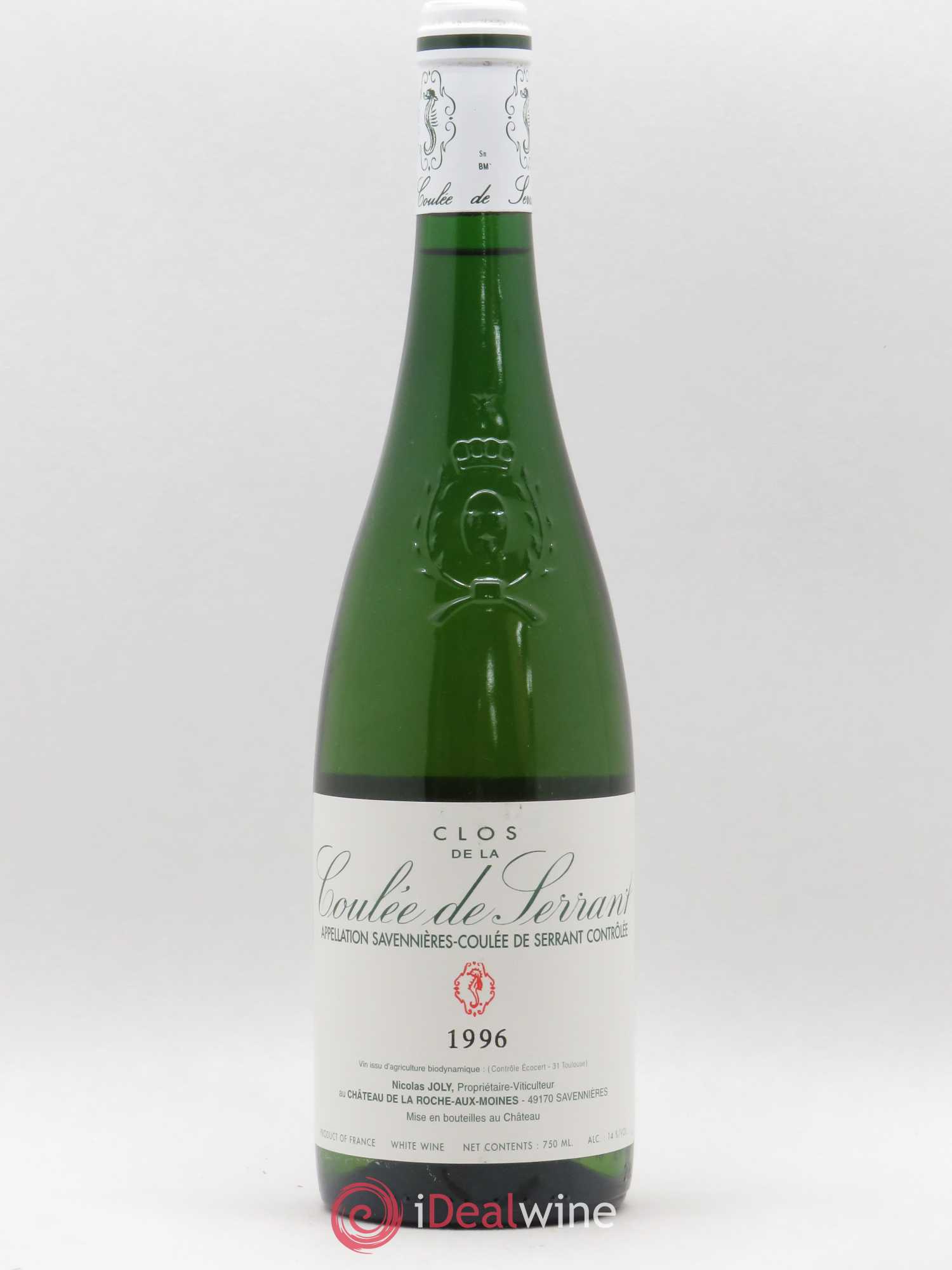 Savennières Clos de la Coulée de Serrant Vignobles de la Coulée de Serrant - Nicolas Joly 1996 - Lot de 1 bouteille - 0
