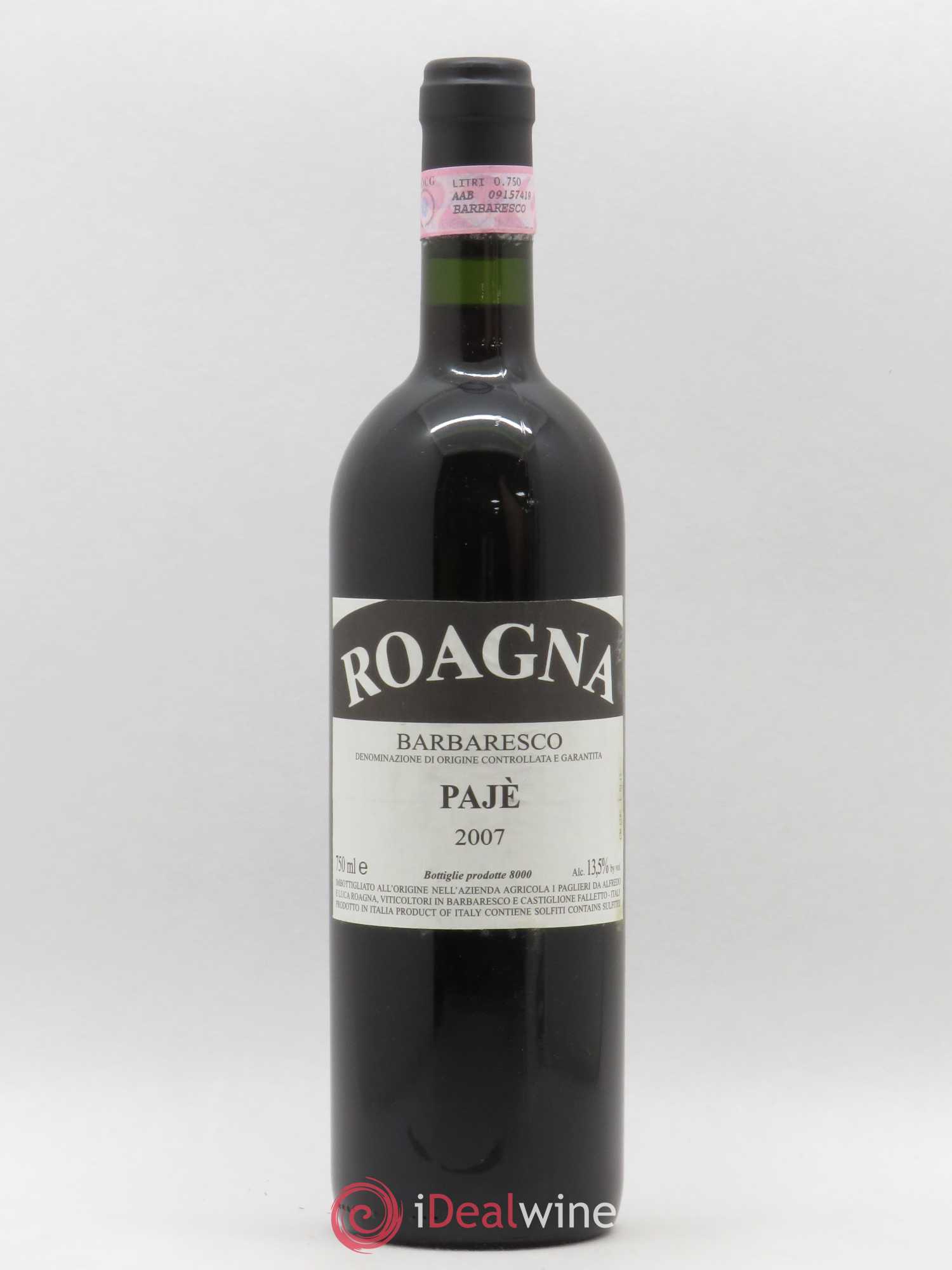 Barbaresco DOCG Pajè Roagna 2007 - Lot de 1 bouteille - 0