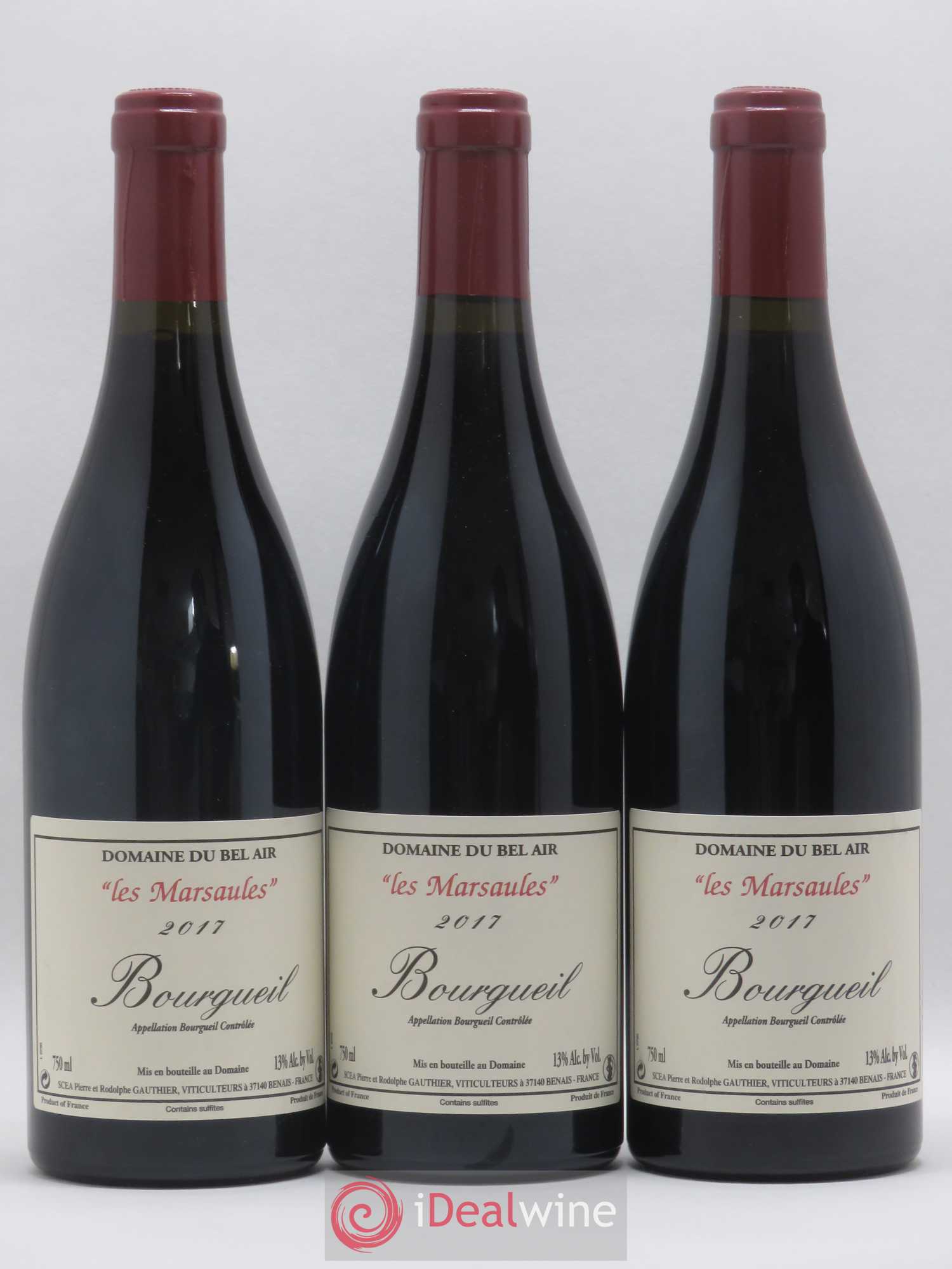 Bourgueil Marsaules Domaine du Bel Air 2017 - Lot de 3 bouteilles - 0