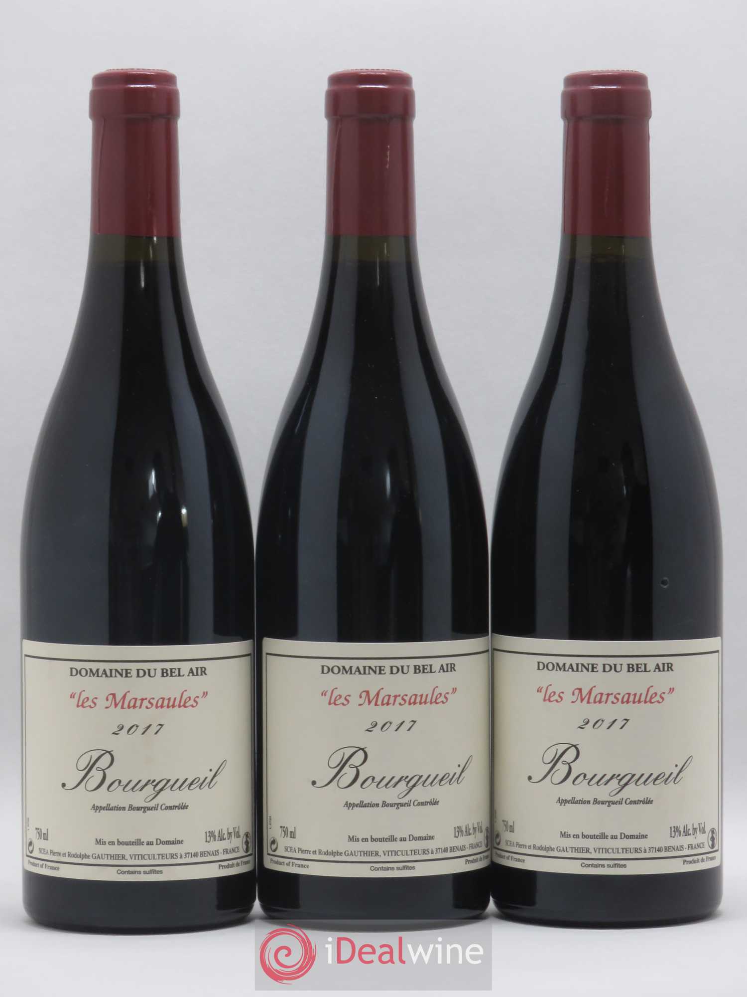 Bourgueil Marsaules Domaine du Bel Air 2017 - Lot de 3 bouteilles - 0