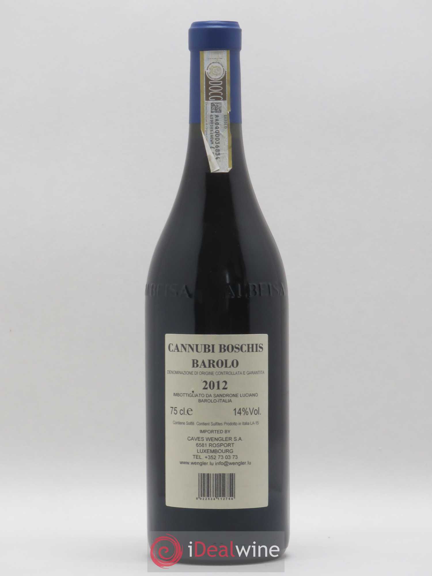 Barolo DOCG Aleste (anciennement Cannubi Boschis) Luciano Sandrone 2012 - Lot de 1 bouteille - 1