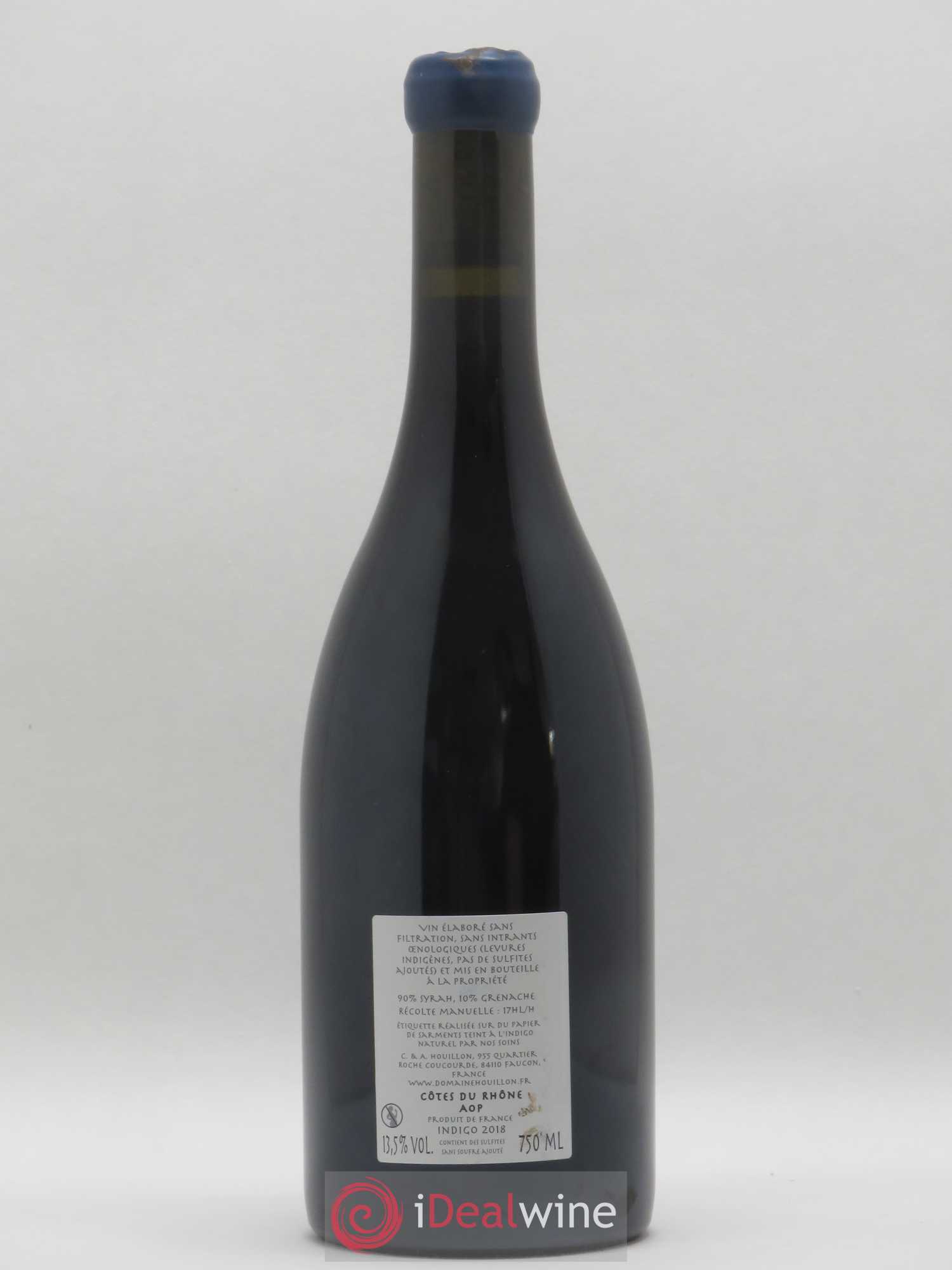 Vin de France (anciennement Côtes-du-Rhône) Indigo Aurélien et Charlotte Houillon 2018 - Lot de 1 bouteille - 1