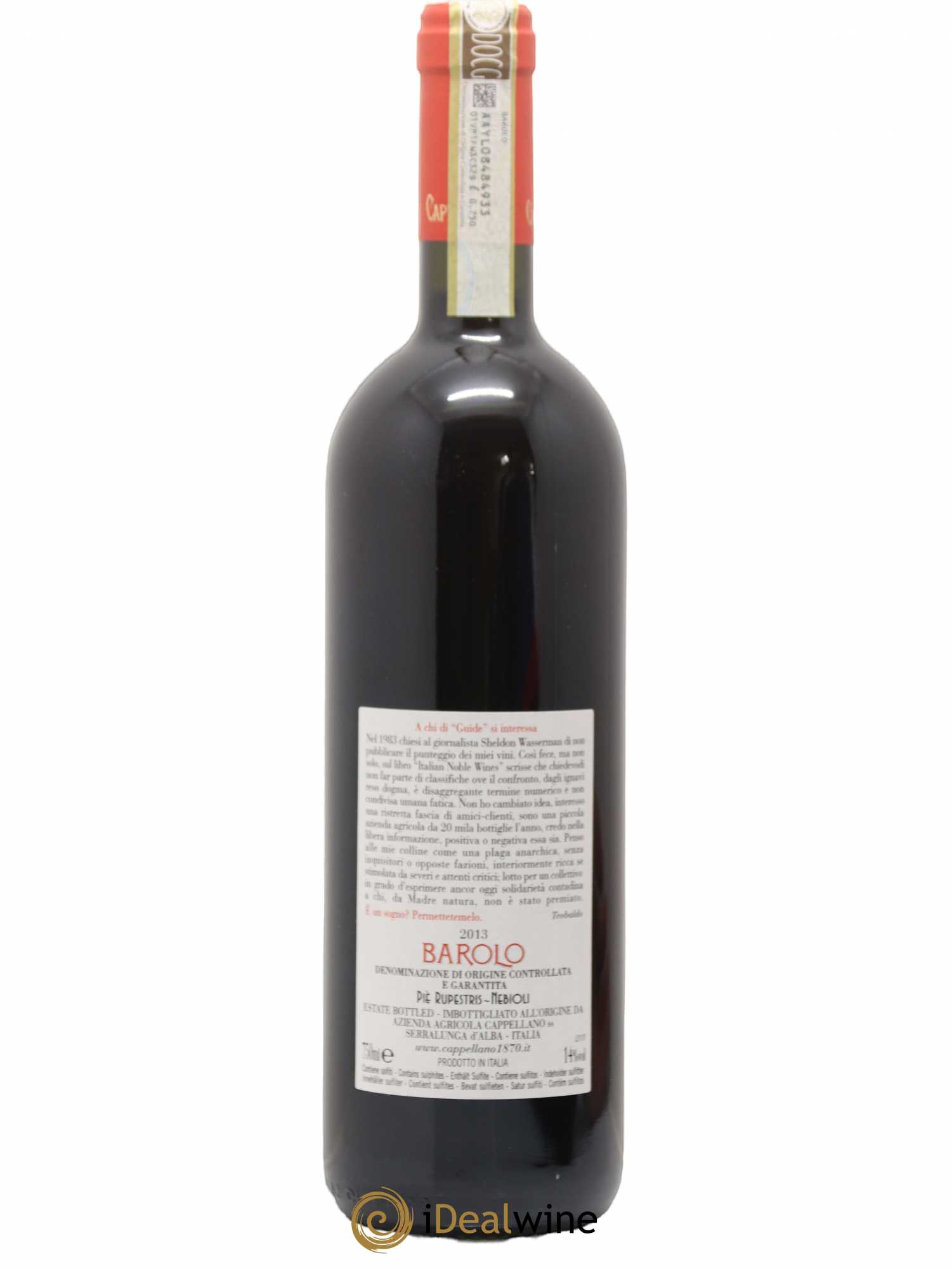 Barolo DOCG Pie Rupestris Cappellano 2013 - Lotto di 1 bottiglia - 1
