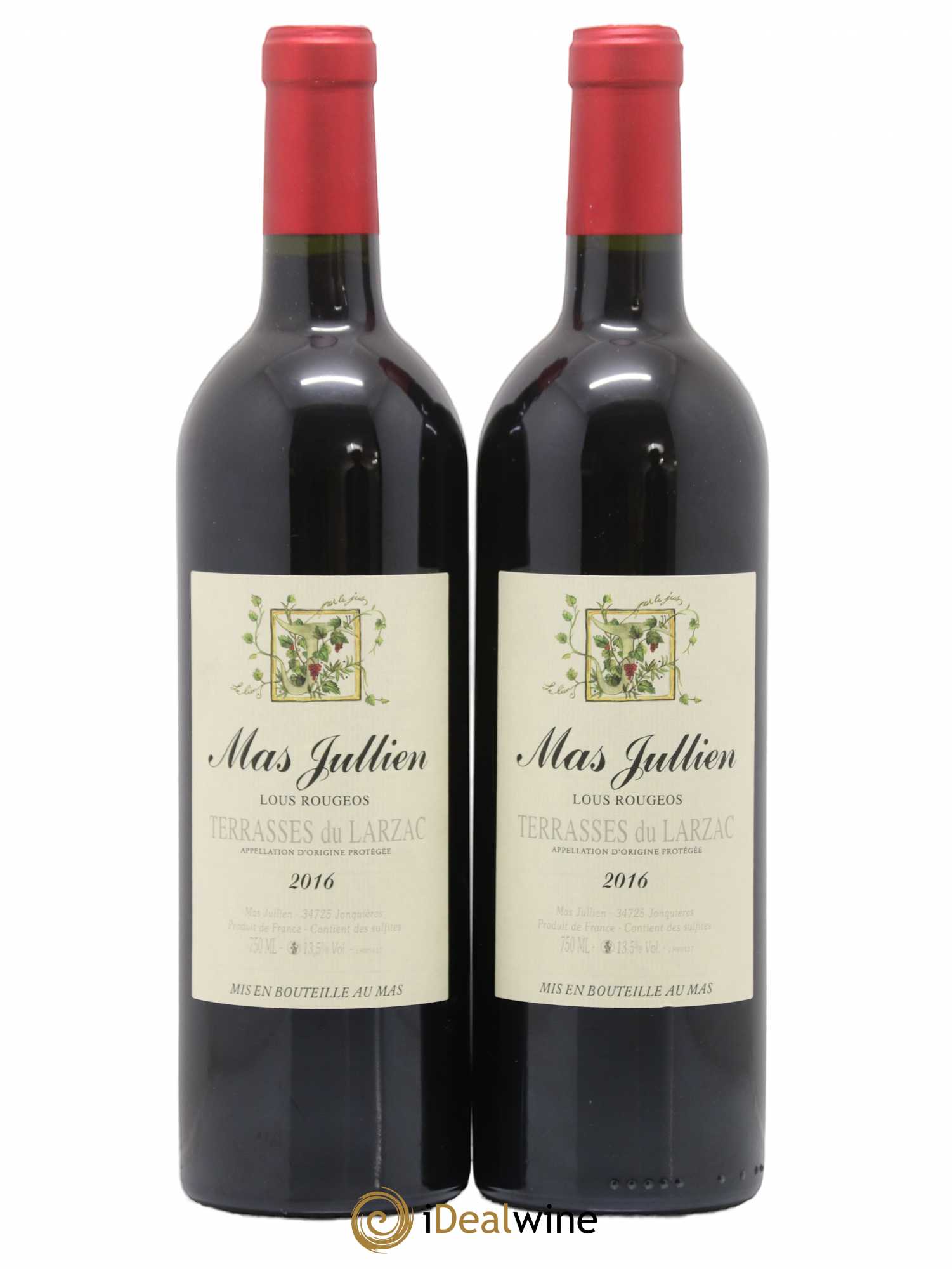 Terrasses du Larzac Mas Jullien Lous Rougeos Olivier Jullien 2016 - Lot de 2 bouteilles - 0