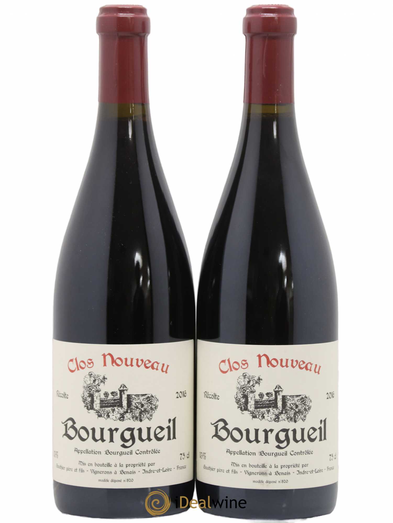 Bourgueil Clos Nouveau Domaine du Bel Air 2016 - Lot de 2 bouteilles - 0