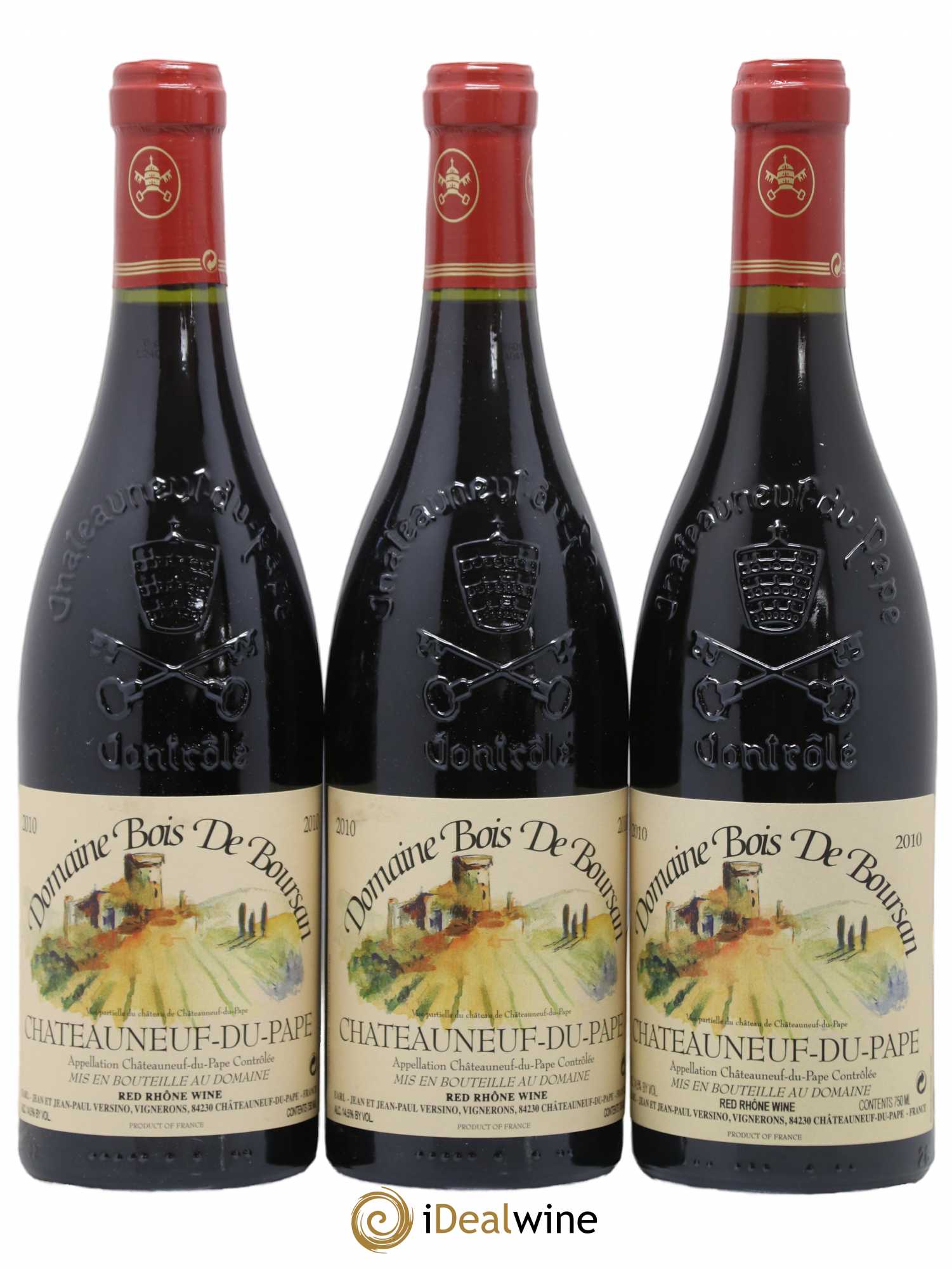 Châteauneuf-du-Pape Domaine Bois de Boursan (Domaine) Jean et Jean-Paul Versino 2010 - Lot de 3 bouteilles - 0