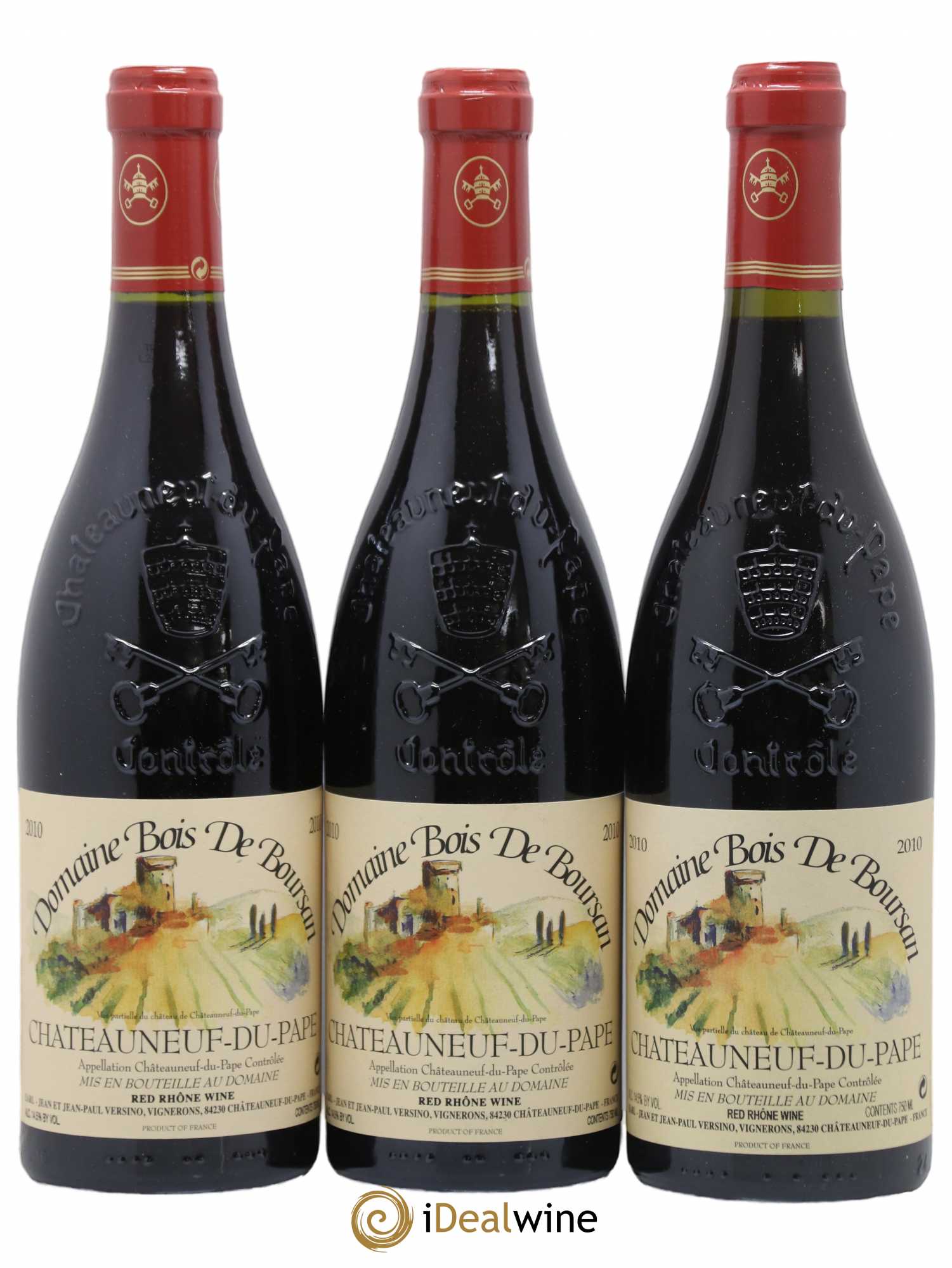 Châteauneuf-du-Pape Domaine Bois de Boursan (Domaine) Jean et Jean-Paul Versino 2010 - Lot de 3 bouteilles - 0