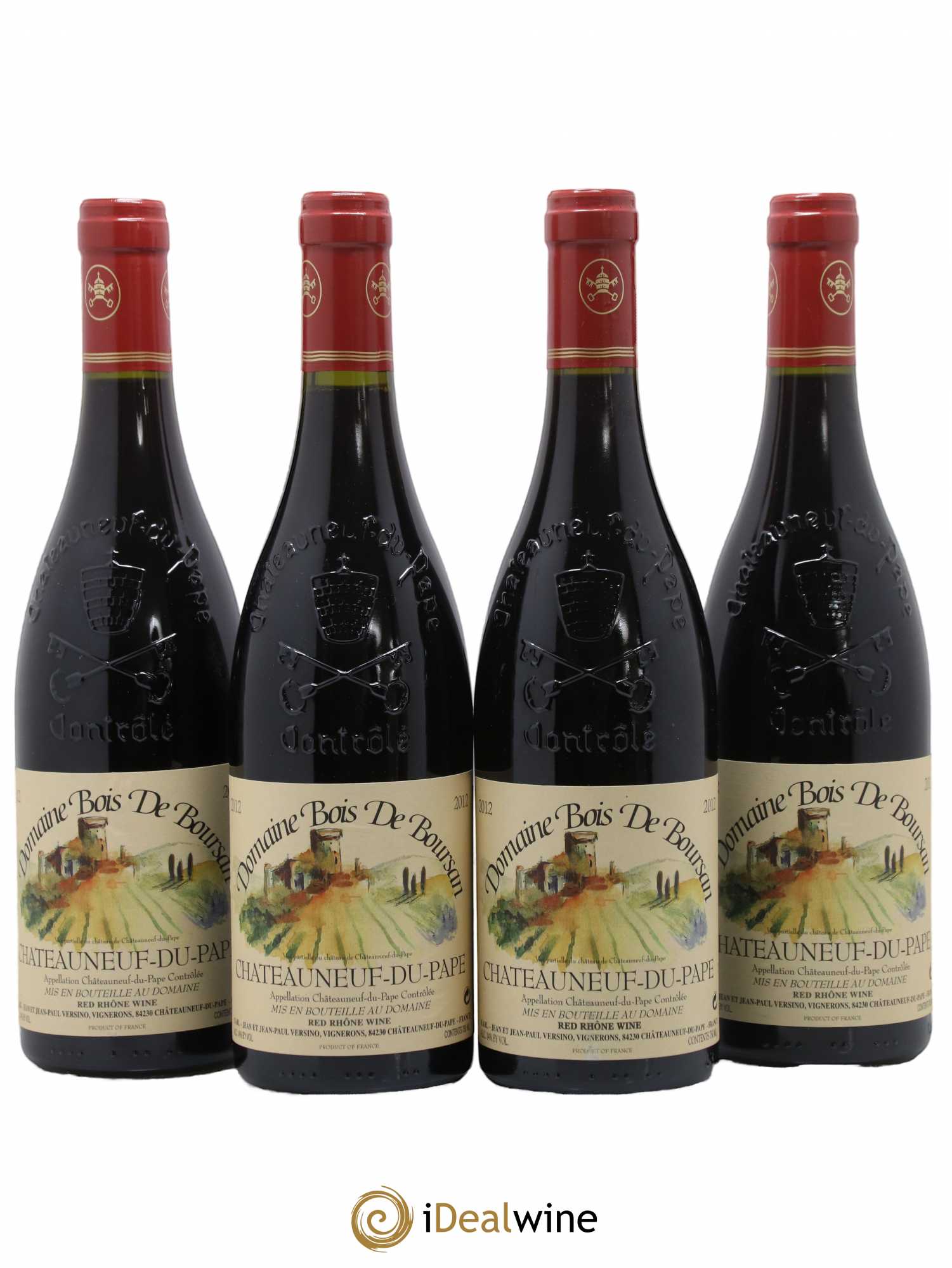Châteauneuf-du-Pape Domaine Bois de Boursan (Domaine) Jean et Jean-Paul Versino 2012 - Lot de 4 bouteilles - 0
