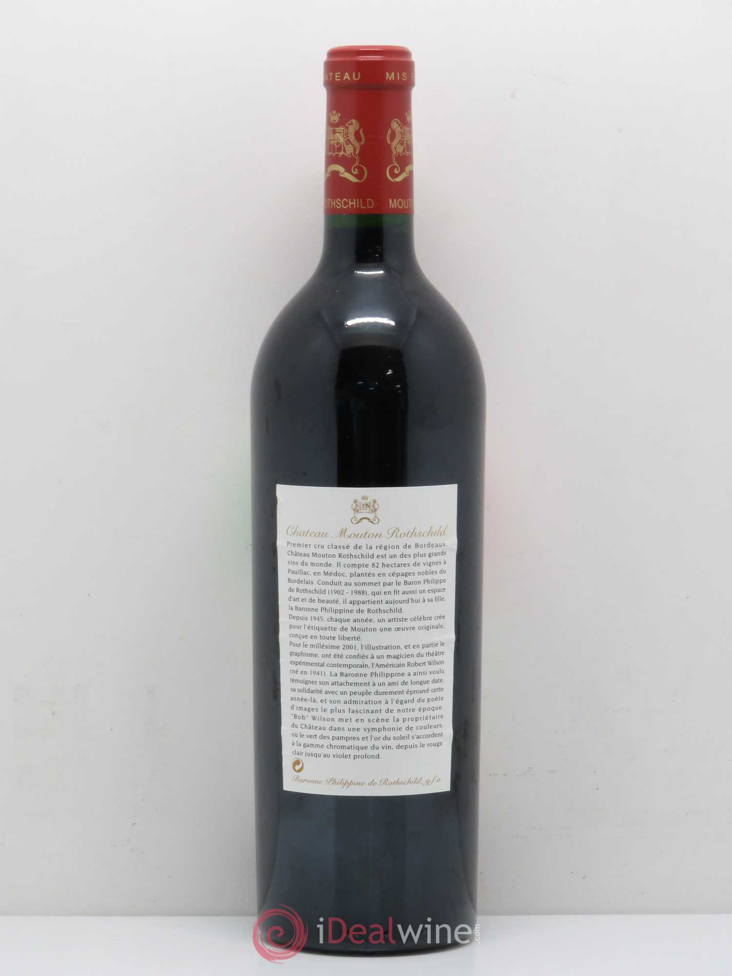 Château Mouton Rothschild 1er Grand Cru Classé 2001 - Lot de 1 bouteille - 1