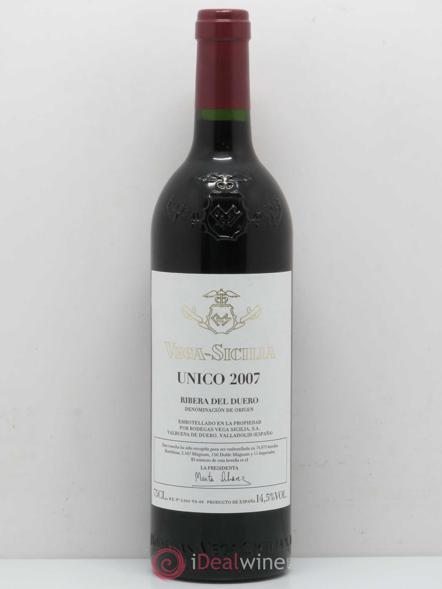Ribera Del Duero DO Vega Sicilia Unico Famille Alvarez 2007 - Lot de 1 bouteille - 0