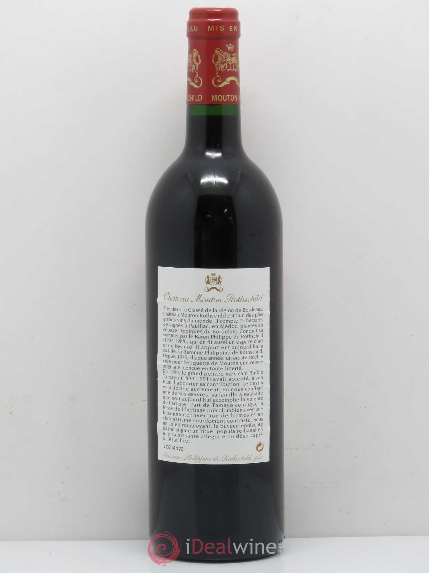 Château Mouton Rothschild 1er Grand Cru Classé 1998 - Lot de 1 bouteille - 1