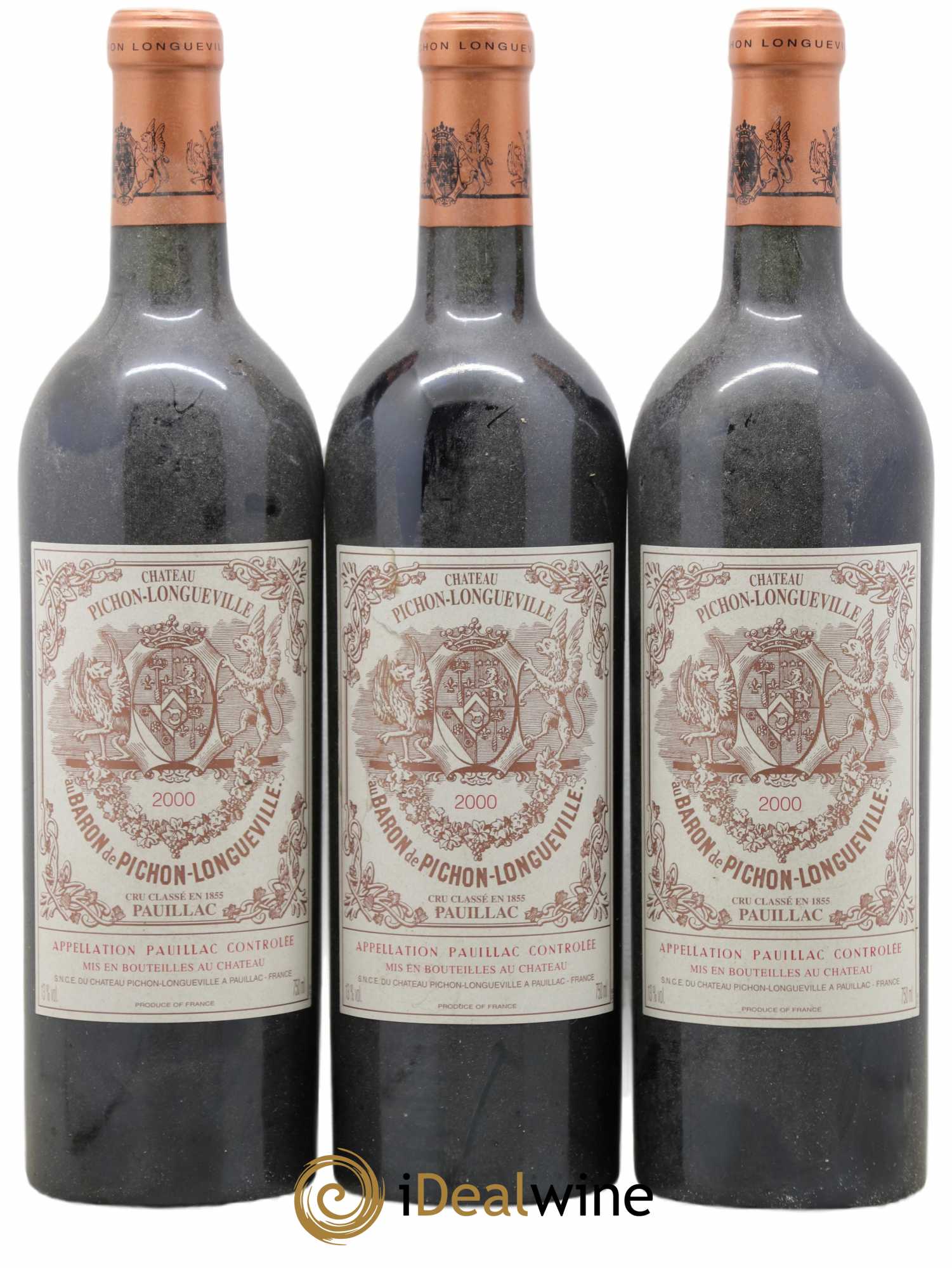 Pichon Longueville Baron 2ème Grand Cru Classé 2000 - Lot de 3 bouteilles - 0
