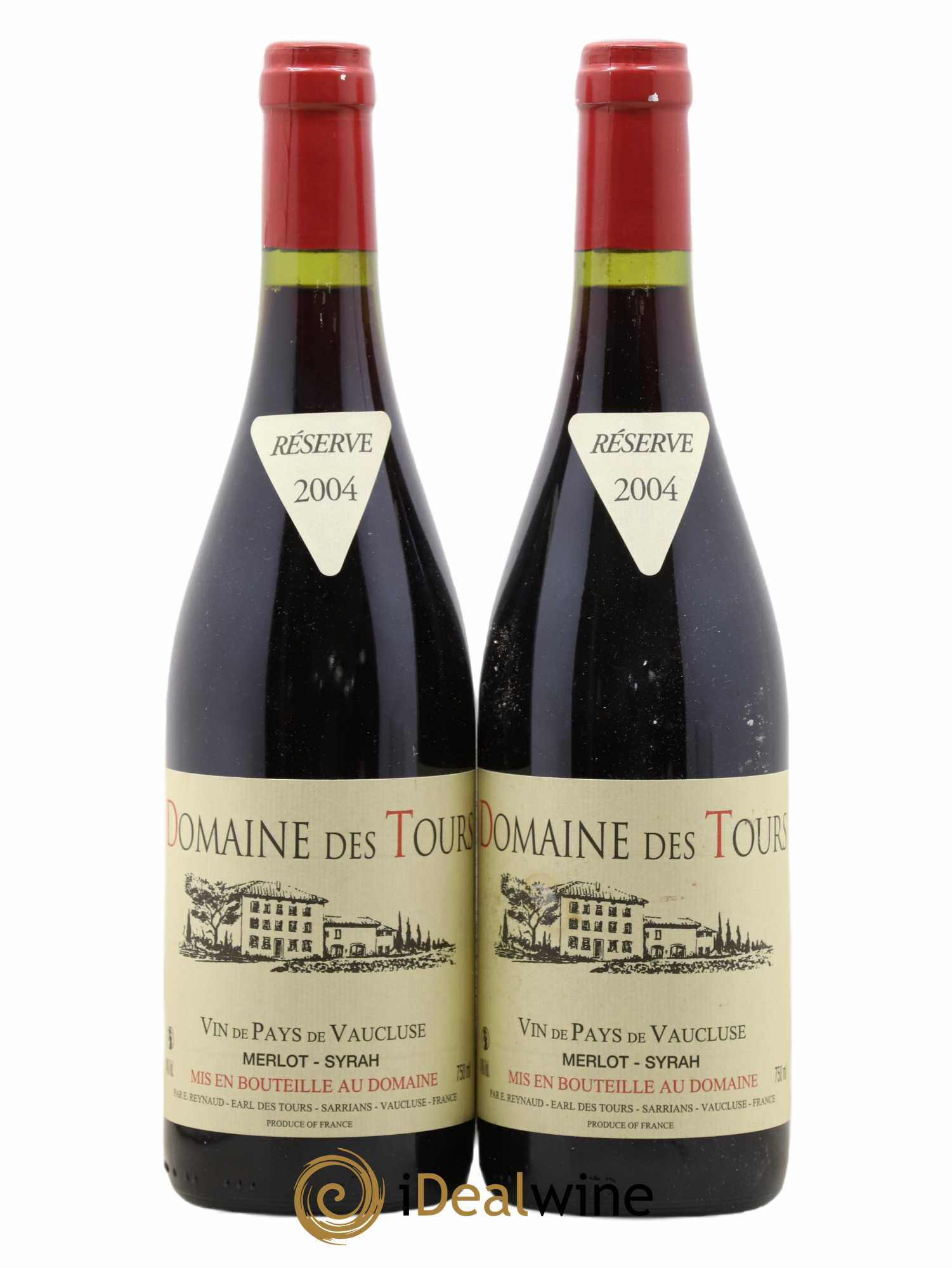 Vaucluse Domaine des Tours Merlot-Syrah Emmanuel Reynaud 2004 - Lot de 2 bouteilles - 0