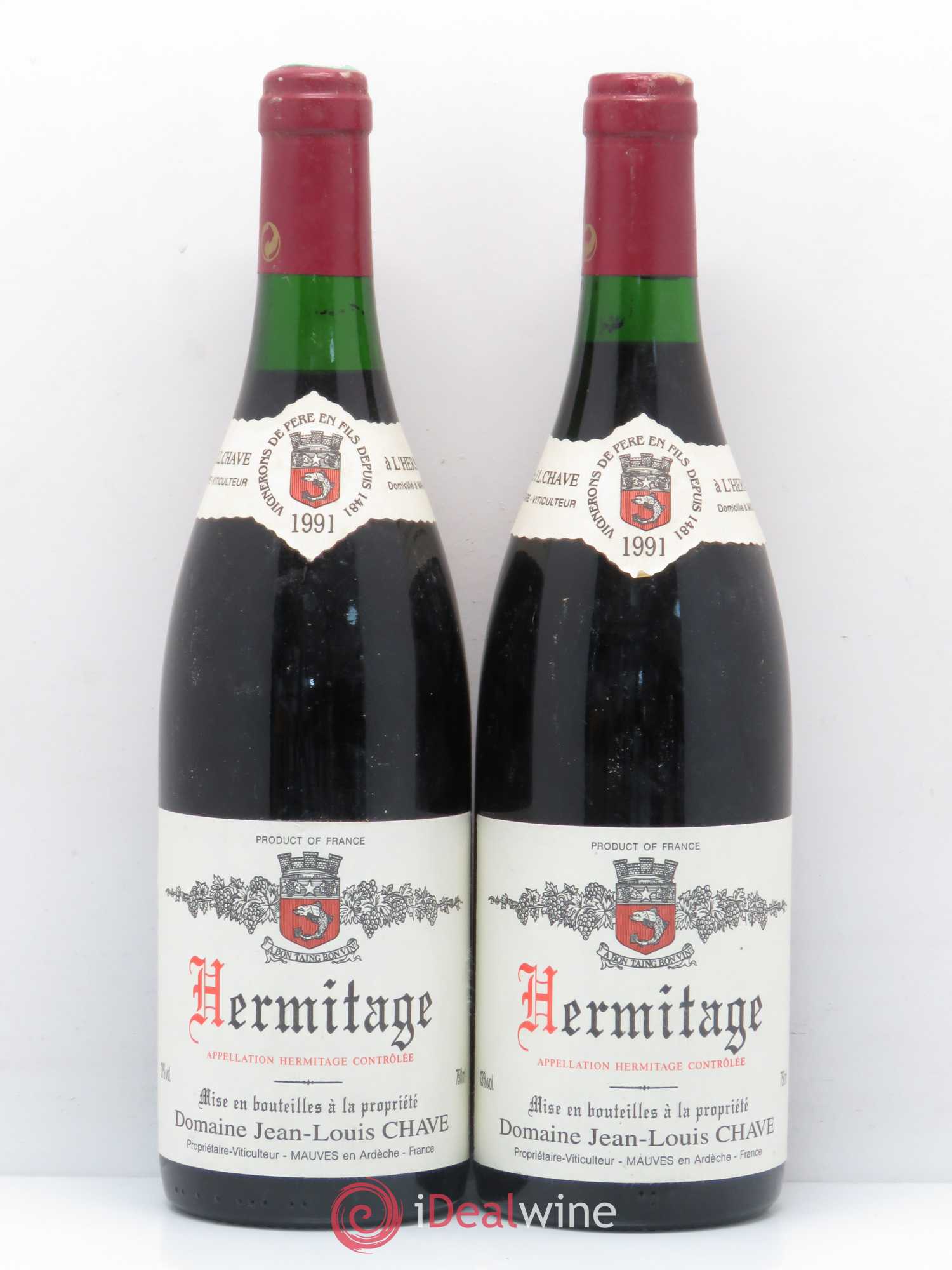 Hermitage Jean-Louis Chave 1991 - Lot de 2 bouteilles - 0