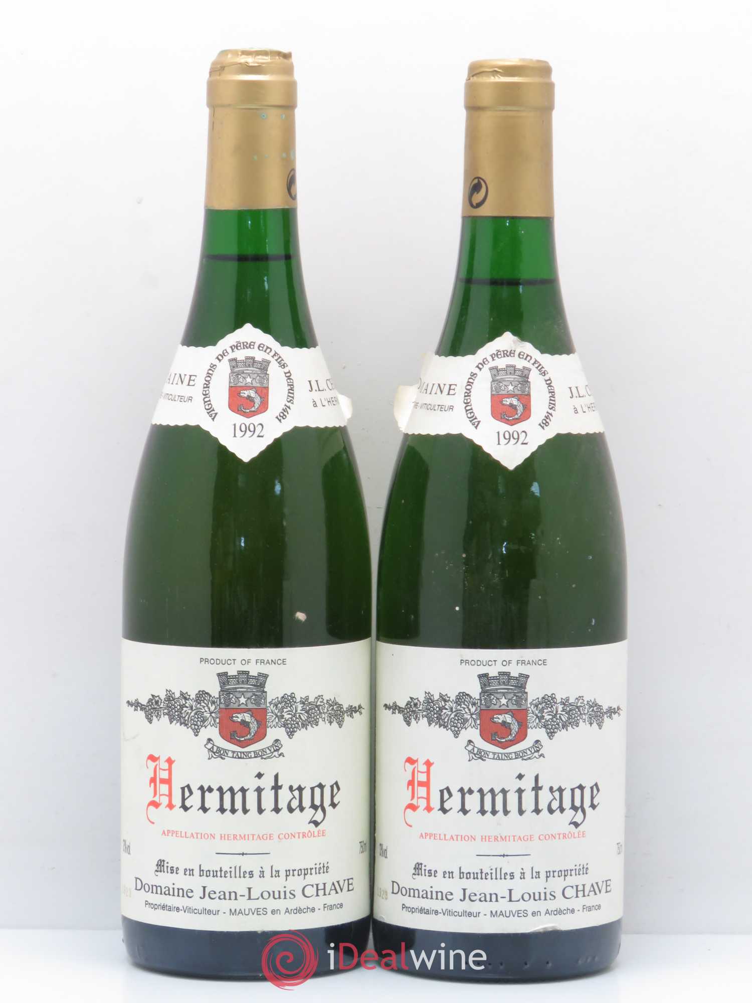Hermitage Jean-Louis Chave 1992 - Lot de 2 bouteilles - 0