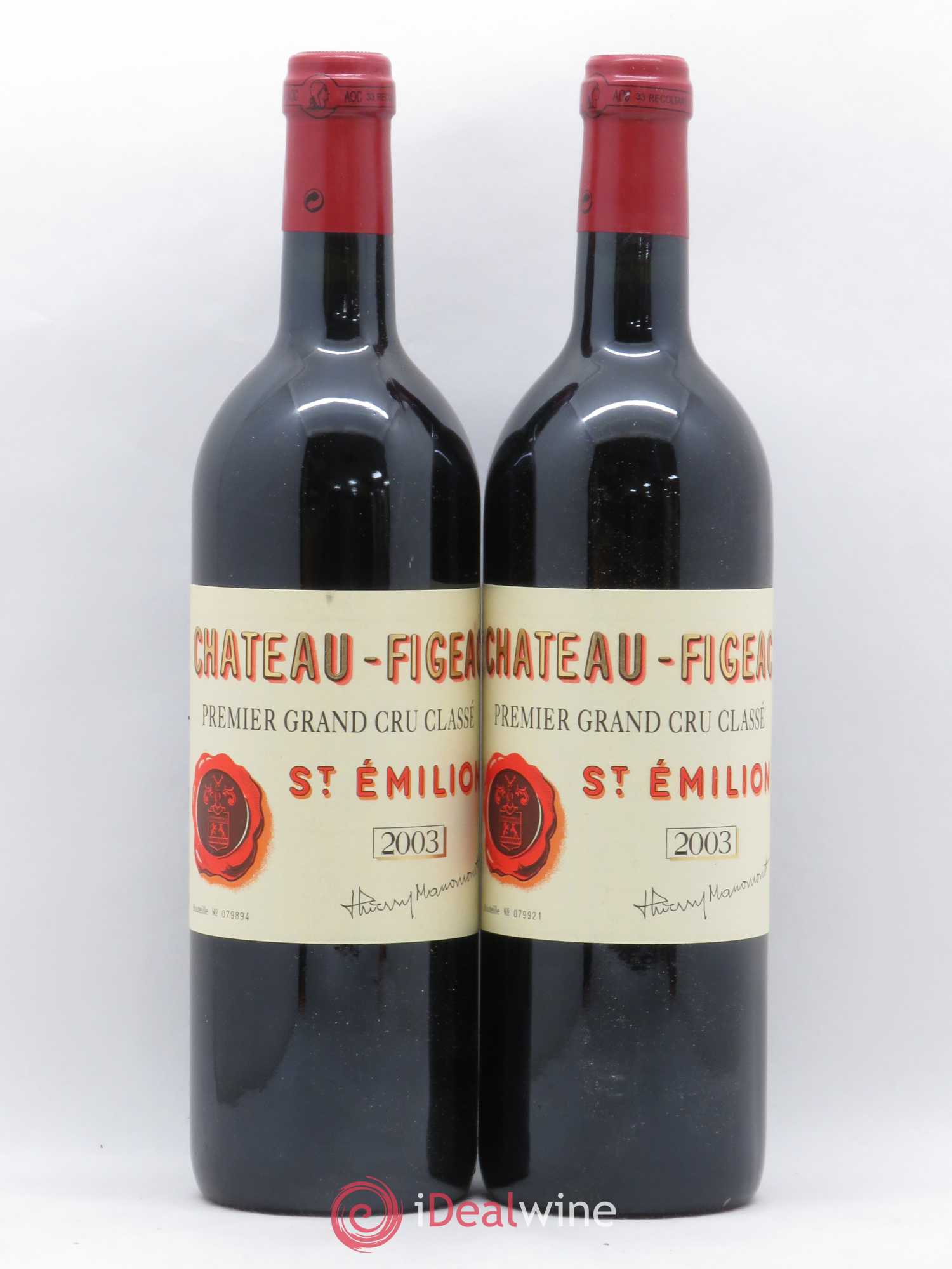 Château Figeac 1er Grand Cru Classé A 2003 - Lot de 2 bouteilles - 0