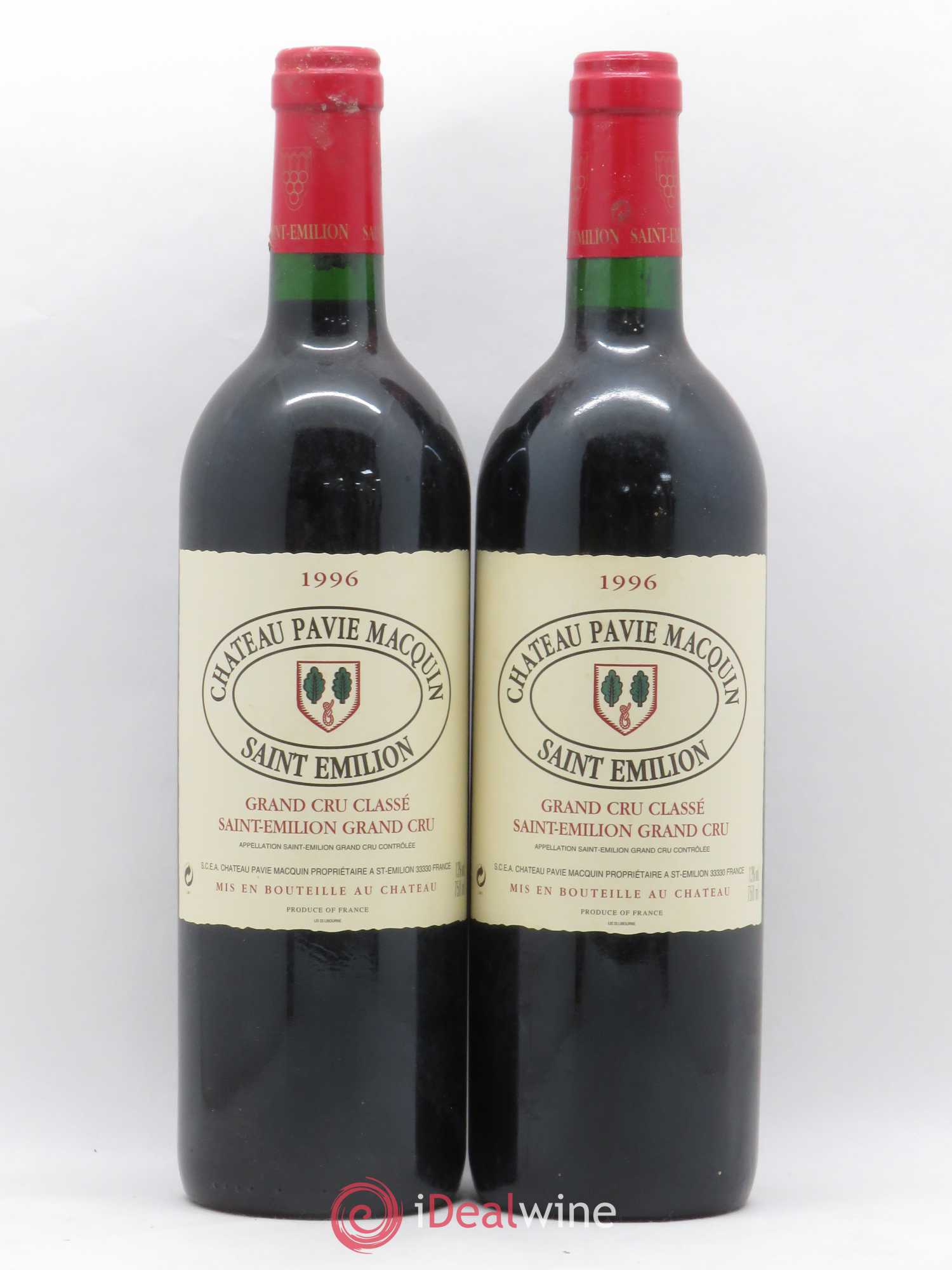 Château Pavie Macquin 1er Grand Cru Classé B 1996 - Lot de 2 bouteilles - 0