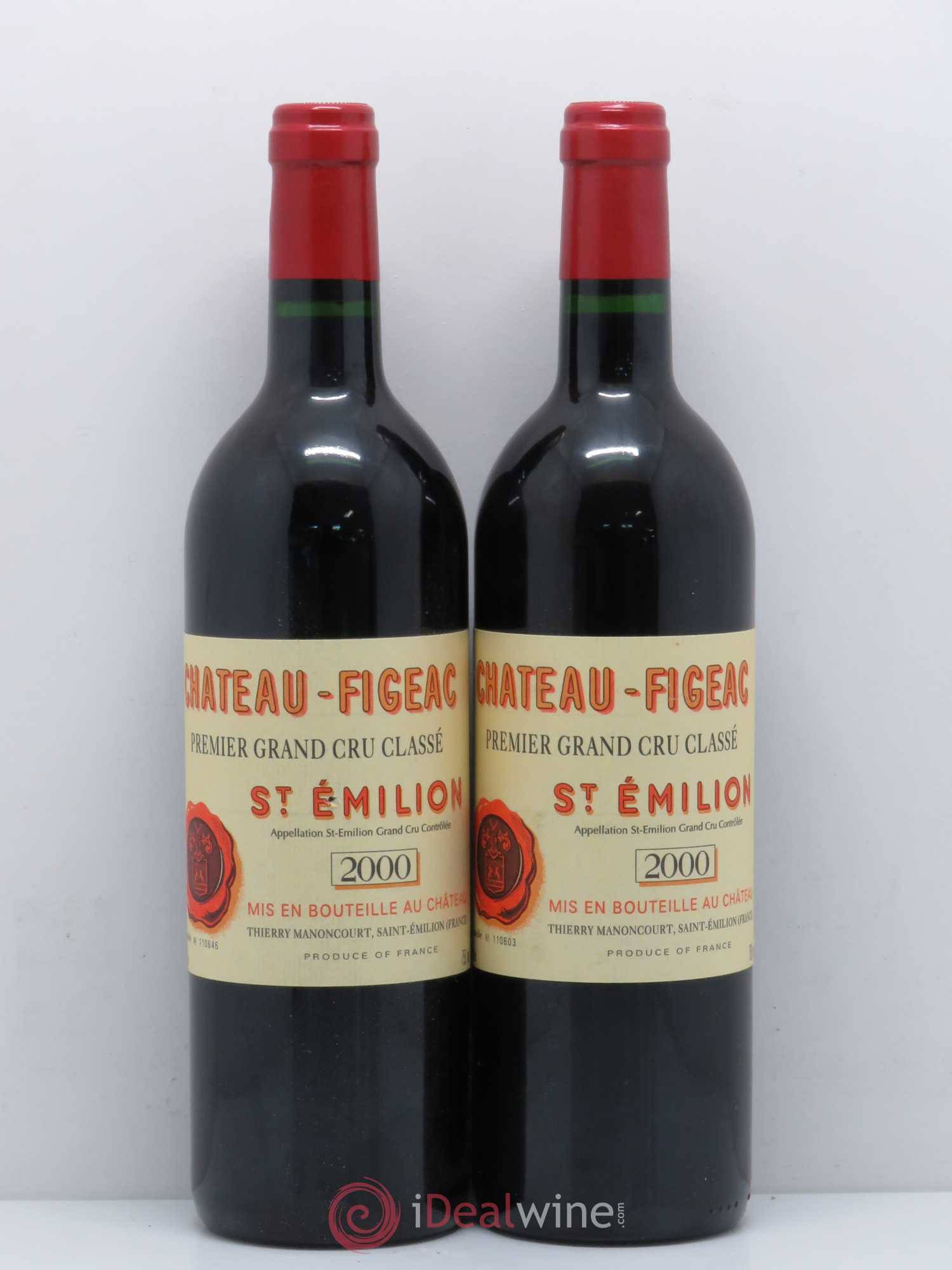 Château Figeac 1er Grand Cru Classé A 2000 - Lot de 2 bouteilles - 0