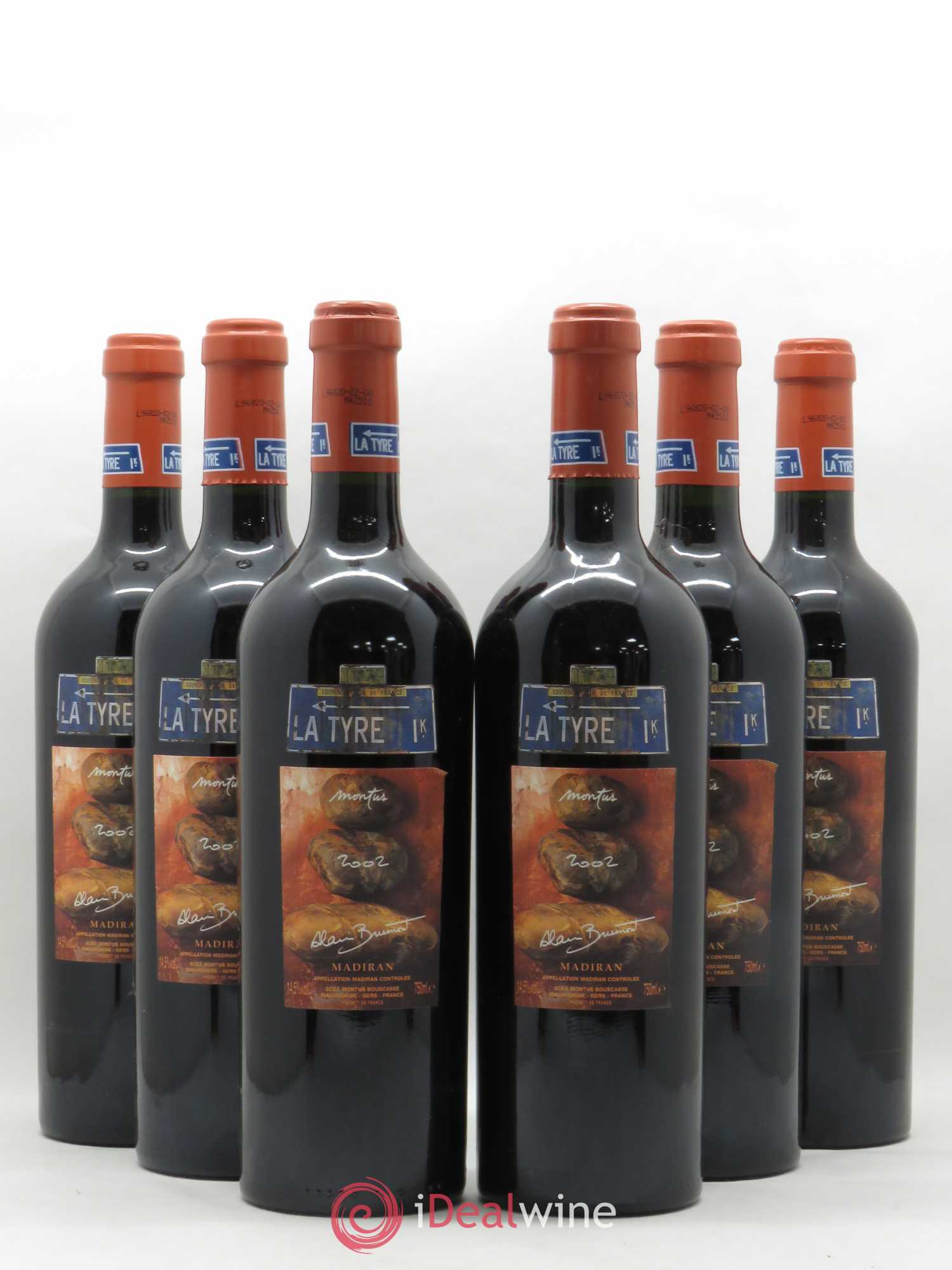 Madiran Château Montus-La Tyre Alain Brumont 2002 - Lot de 6 bouteilles - 0