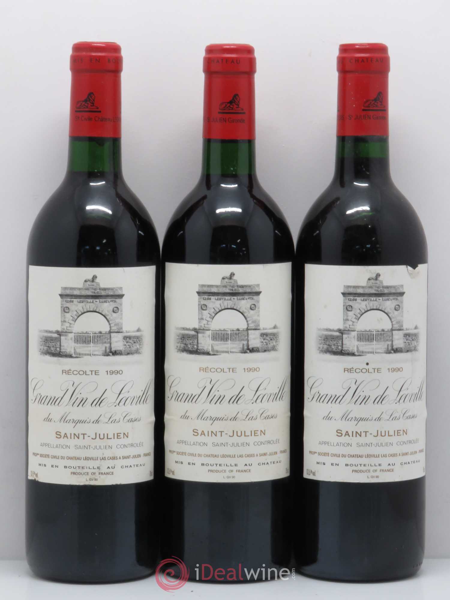 Château Léoville Las Cases 2ème Grand Cru Classé 1990 - Lot de 3 bouteilles - 0