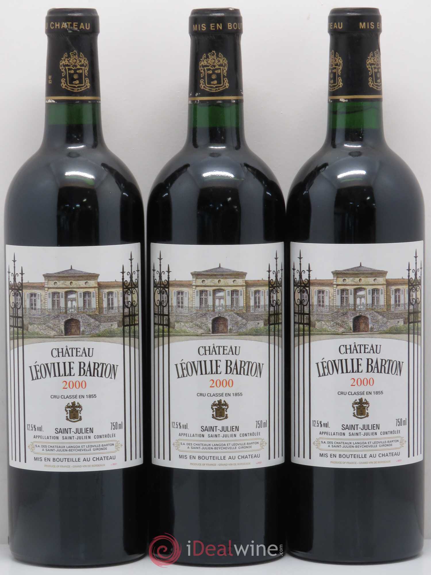 Château Léoville Barton 2ème Grand Cru Classé 2000 - Lot de 3 bouteilles - 0