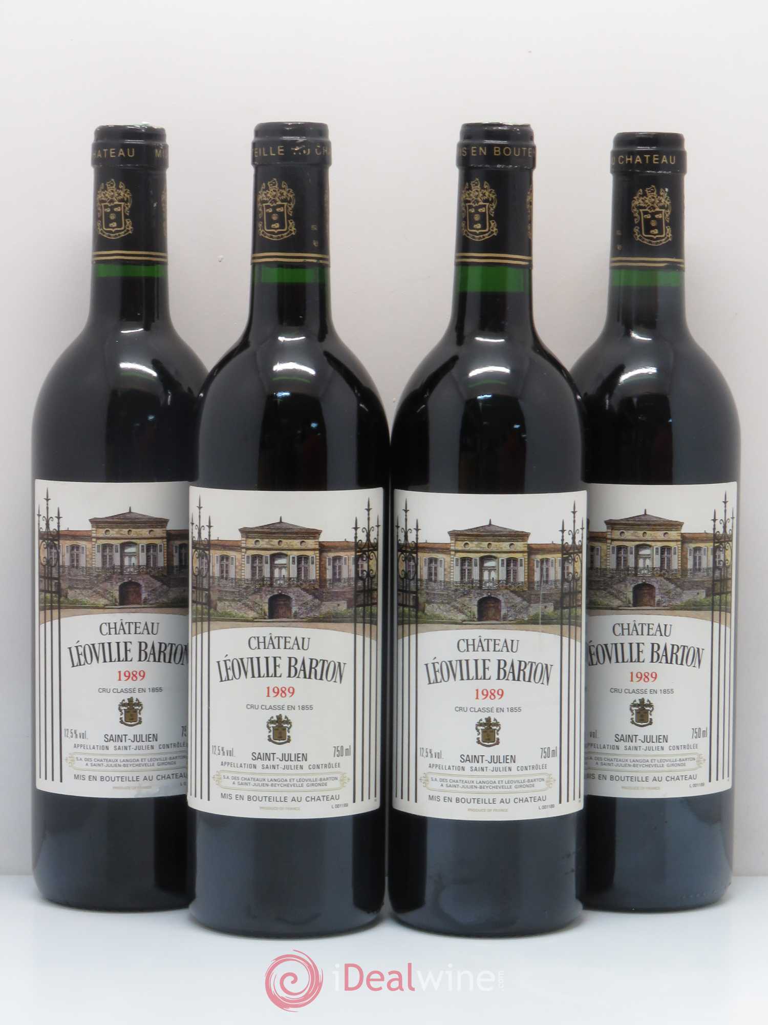 Château Léoville Barton 2ème Grand Cru Classé 1989 - Lot de 4 bouteilles - 0