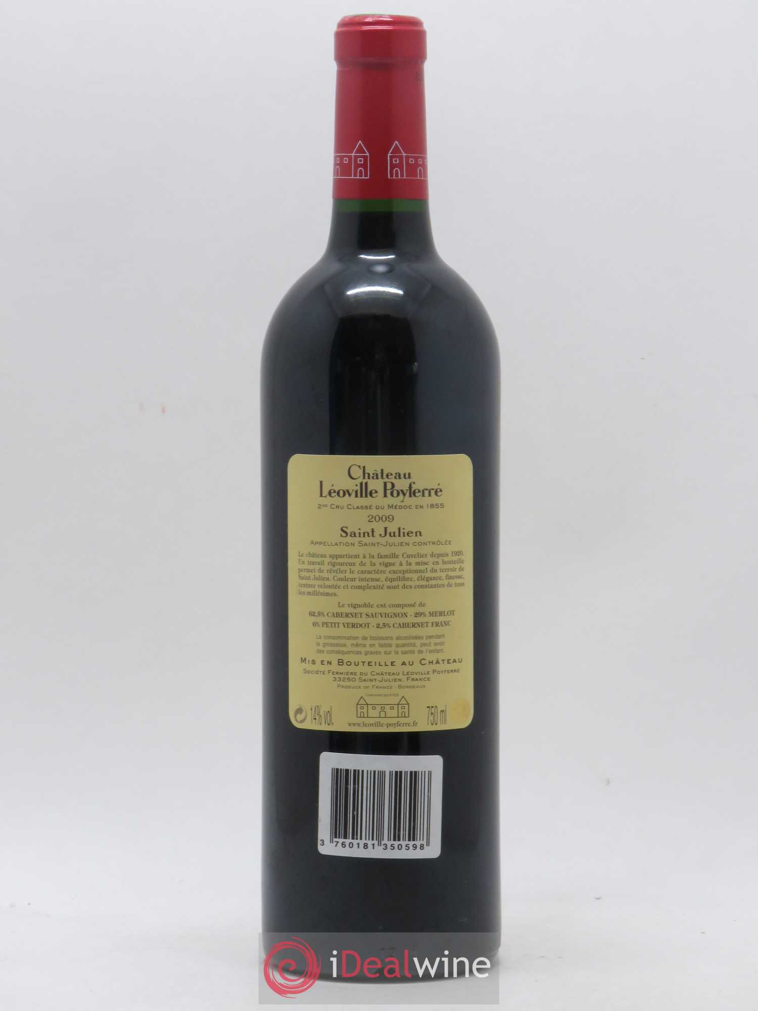 Château Léoville Poyferré 2ème Grand Cru Classé 2009 - Lot de 1 bouteille - 1