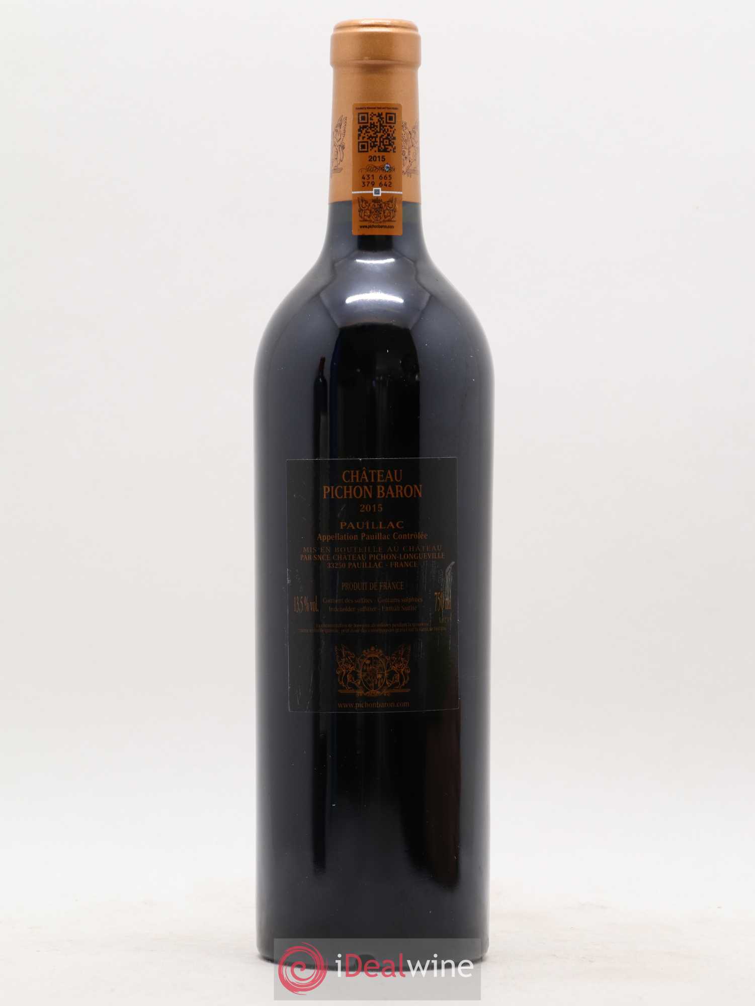 Pichon Longueville Baron 2ème Grand Cru Classé 2015 - Lot de 1 bouteille - 1