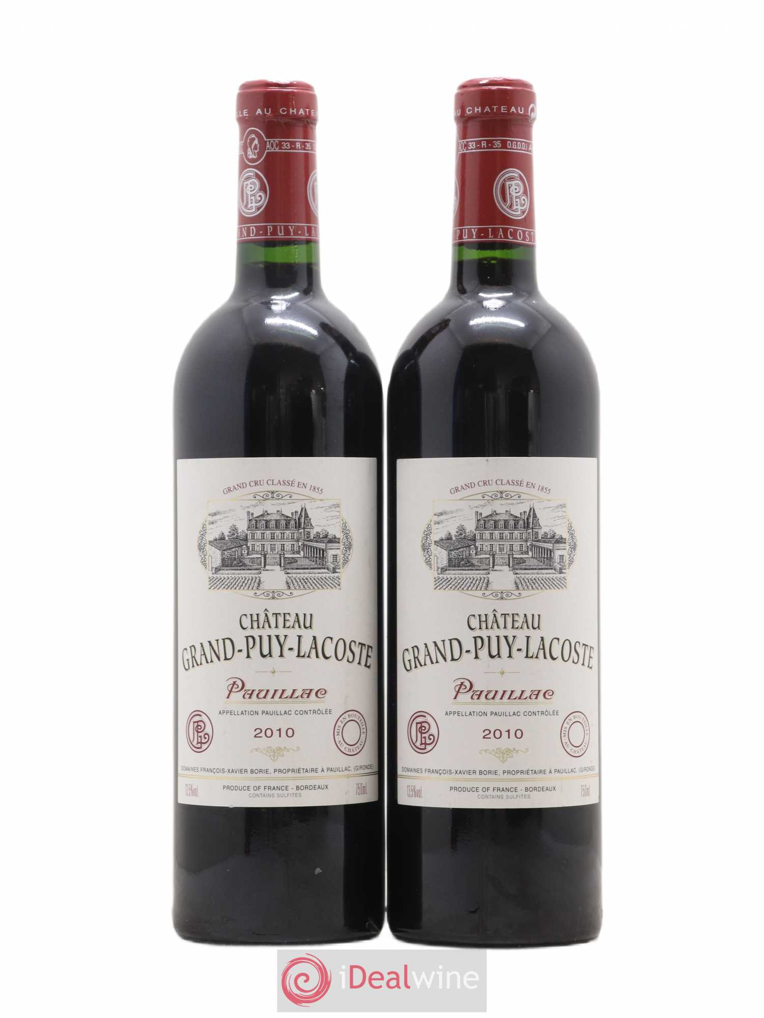 Château Grand Puy Lacoste 5ème Grand Cru Classé 2010 - Lot de 2 bouteilles - 0