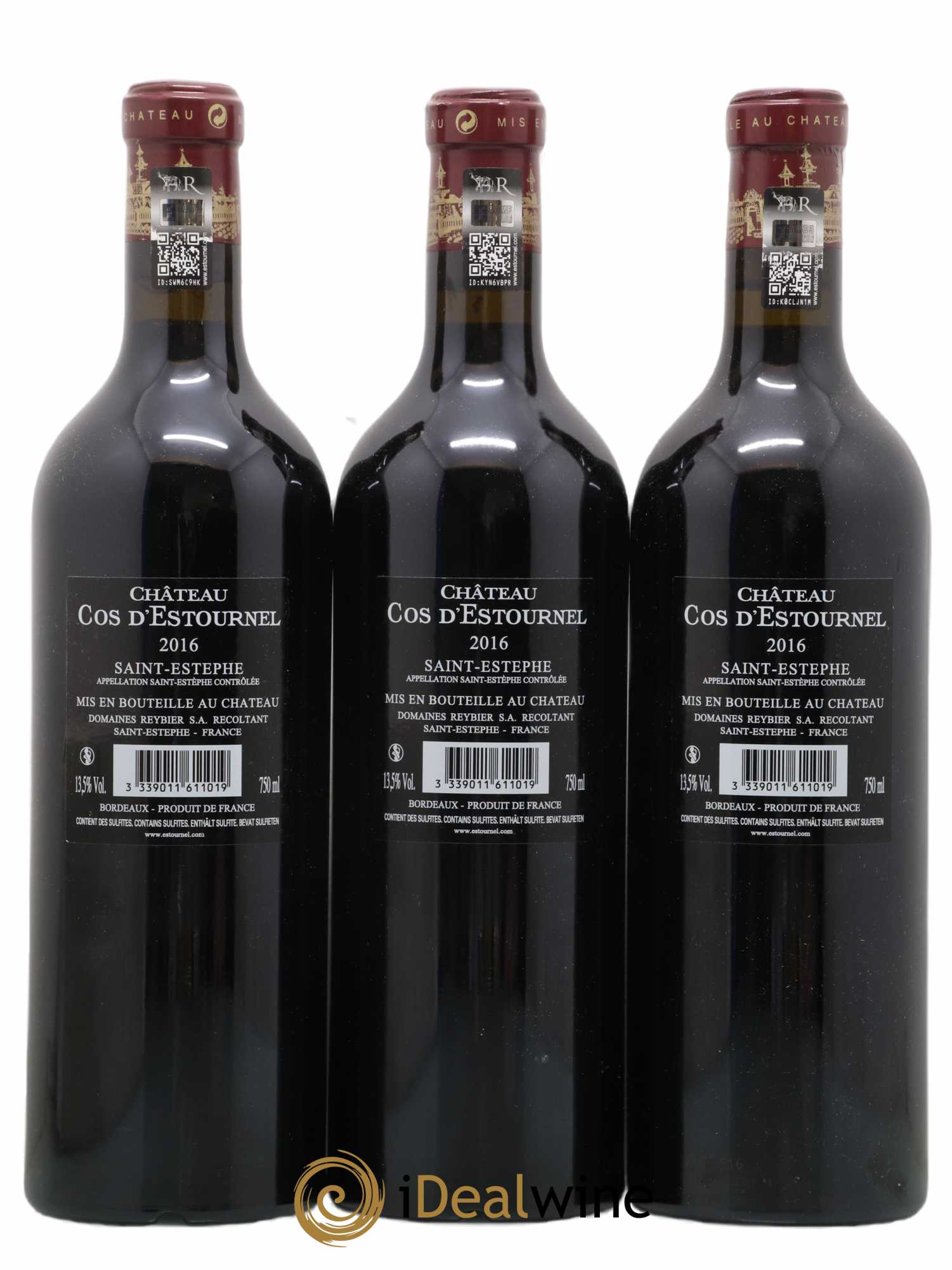 Cos d'Estournel 2ème Grand Cru Classé 2016 - Lot of 3 bottles - 1