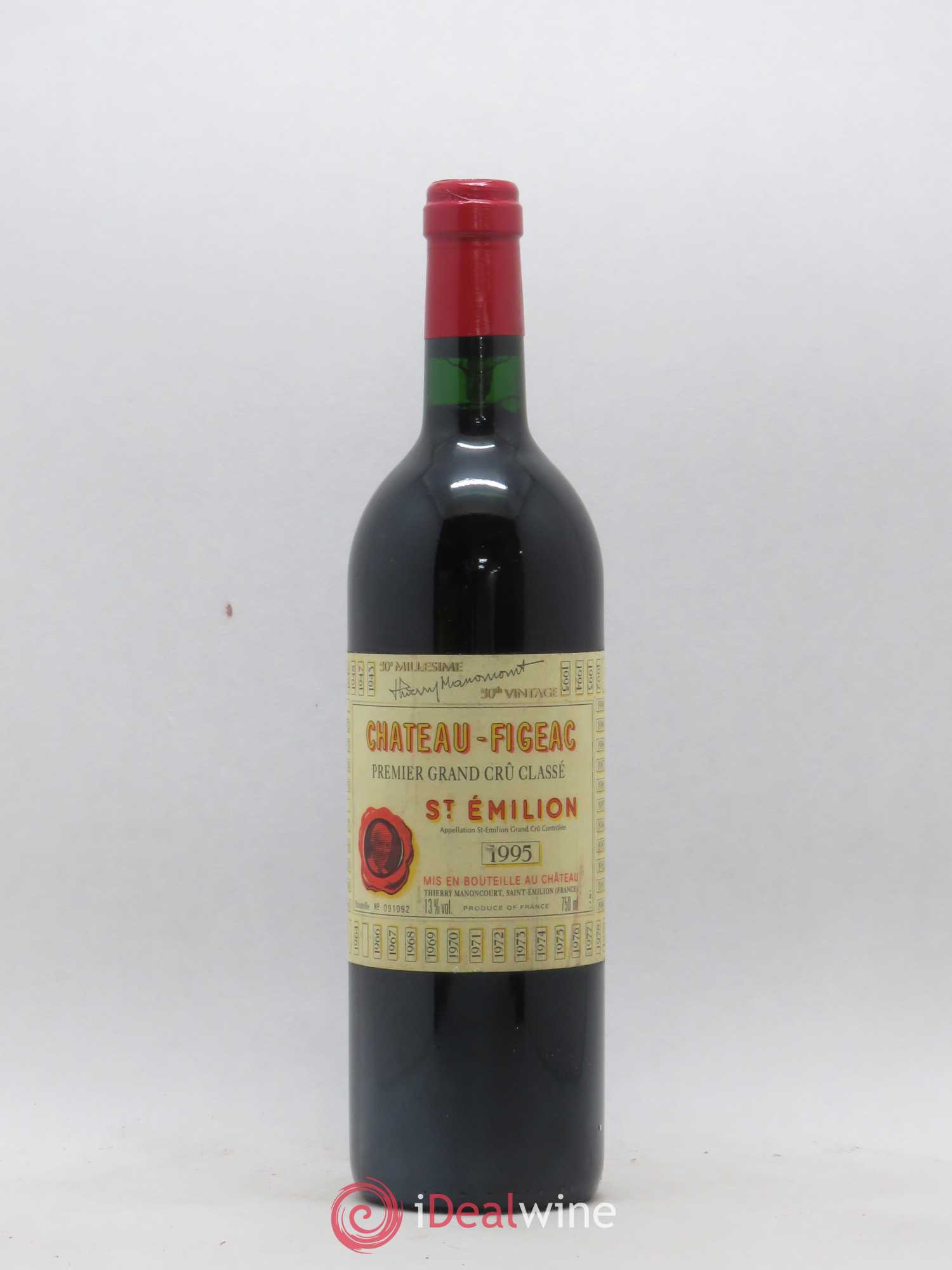 Château Figeac 1er Grand Cru Classé A 1995 - Lot de 1 bouteille - 0