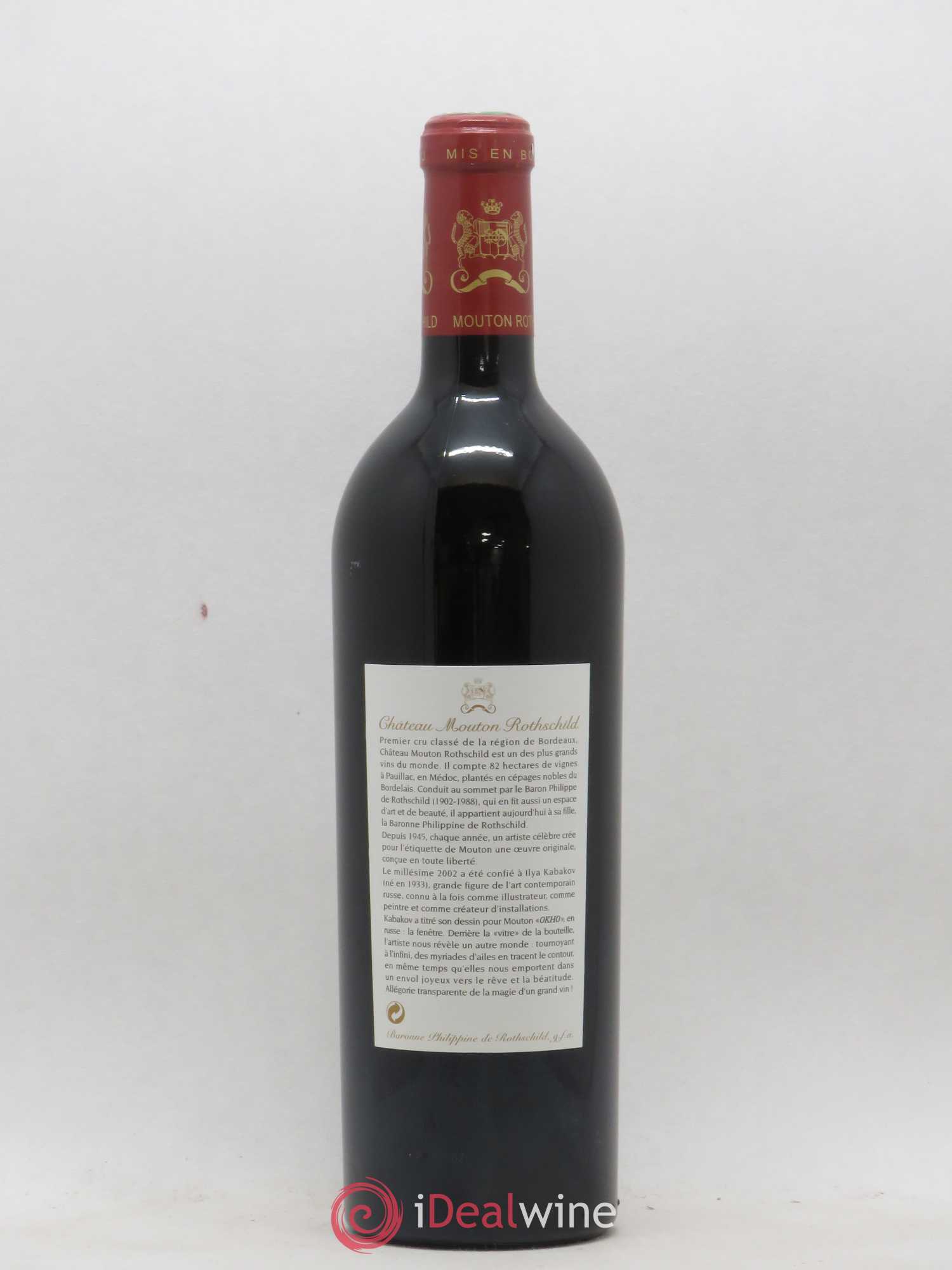 Château Mouton Rothschild 1er Grand Cru Classé 2002 - Lot de 1 bouteille - 1