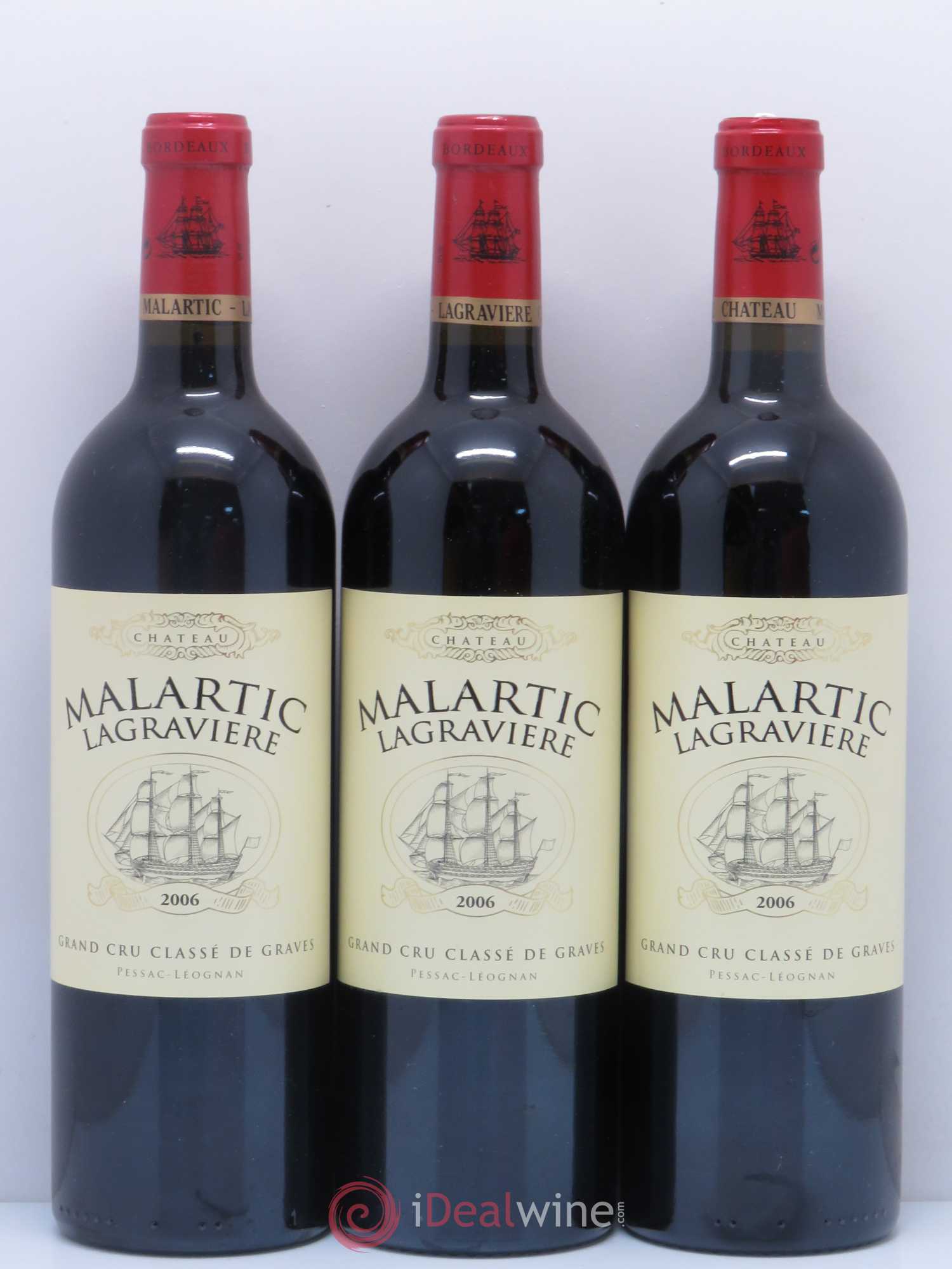 Château Malartic-Lagravière Cru Classé de Graves 2006 - Lot de 3 bouteilles - 0