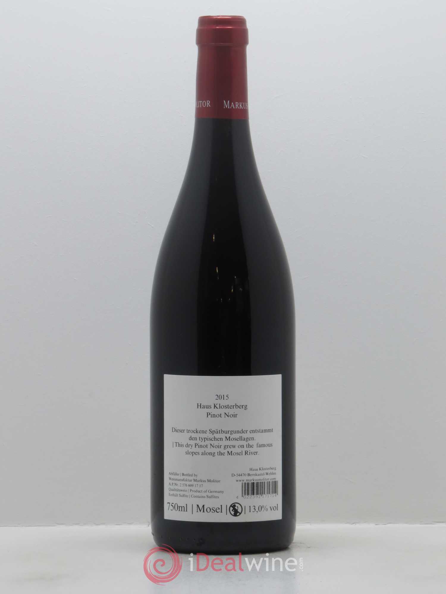 Pinot Noir Markus Molitor Haus Klosterberg 2015 - Posten von 1 Flasche - 1