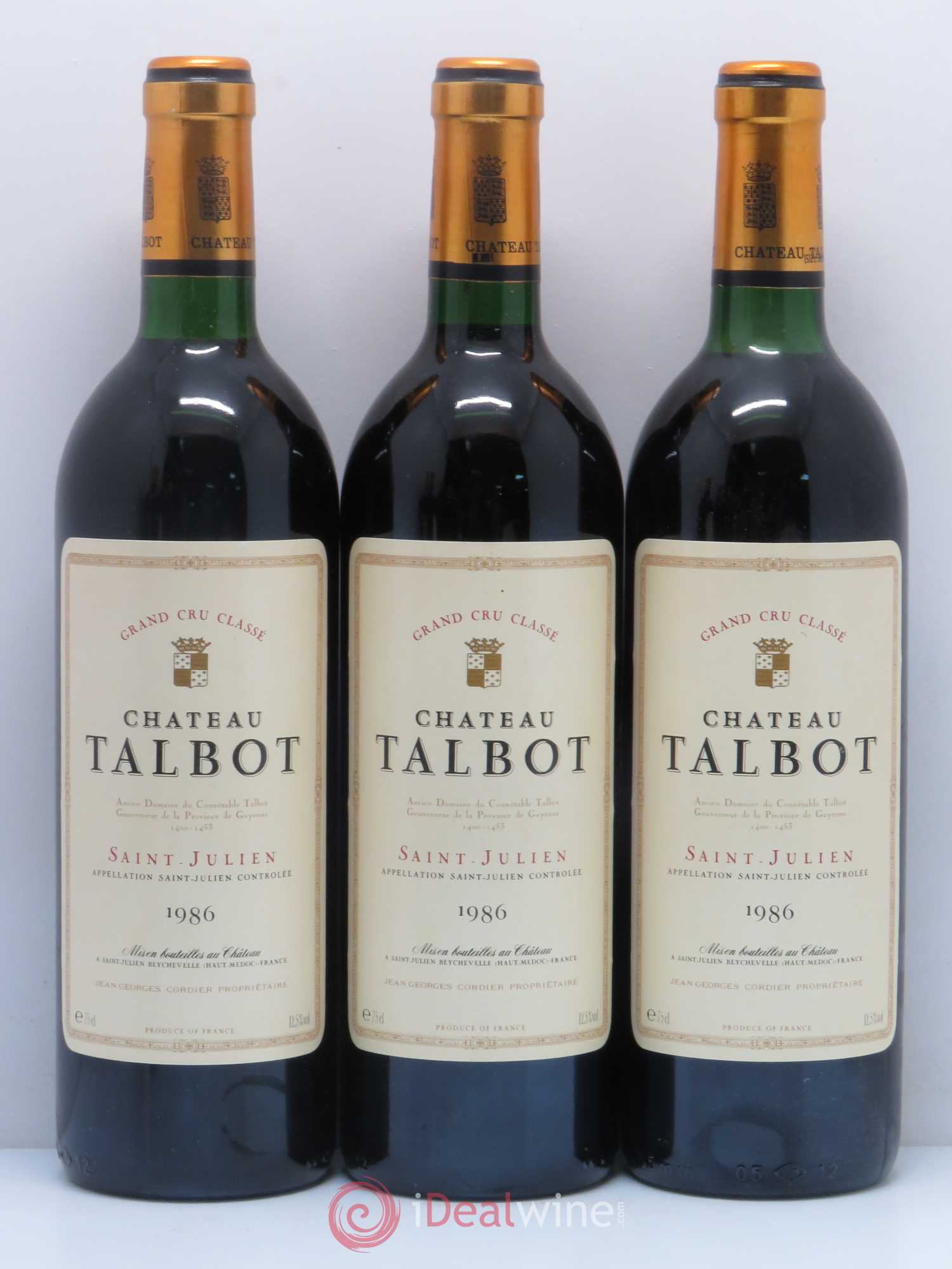 Château Talbot 4ème Grand Cru Classé 1986 - Lot de 6 bouteilles - 1