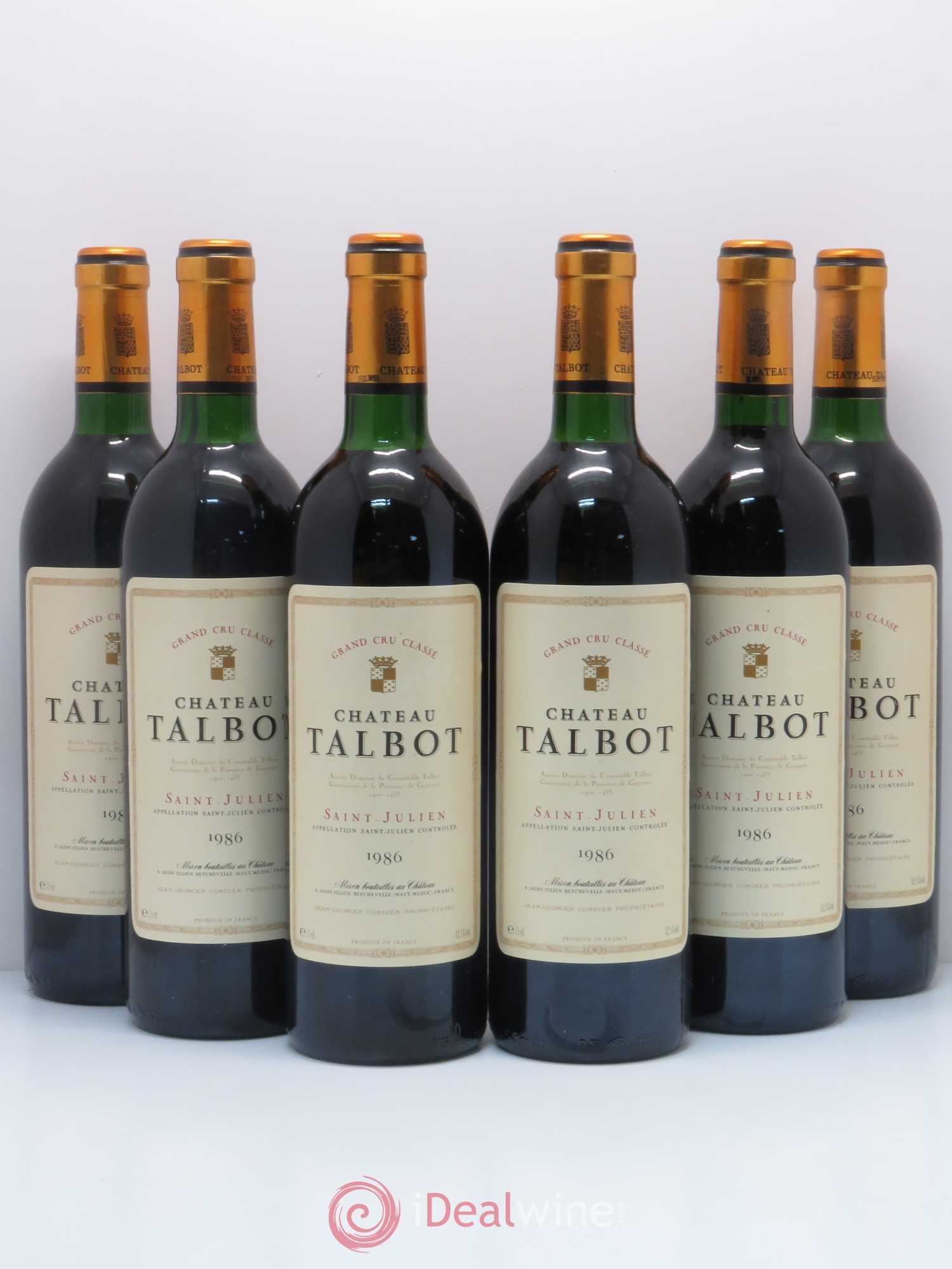 Château Talbot 4ème Grand Cru Classé 1986 - Lot de 6 bouteilles - 0