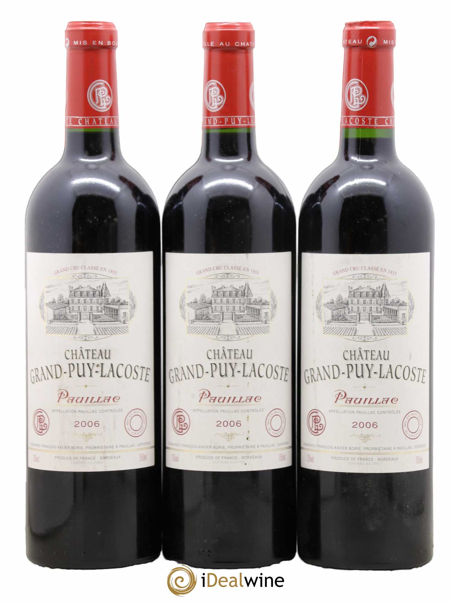Château Grand Puy Lacoste 5ème Grand Cru Classé 2006 - Lot de 3 bouteilles - 0