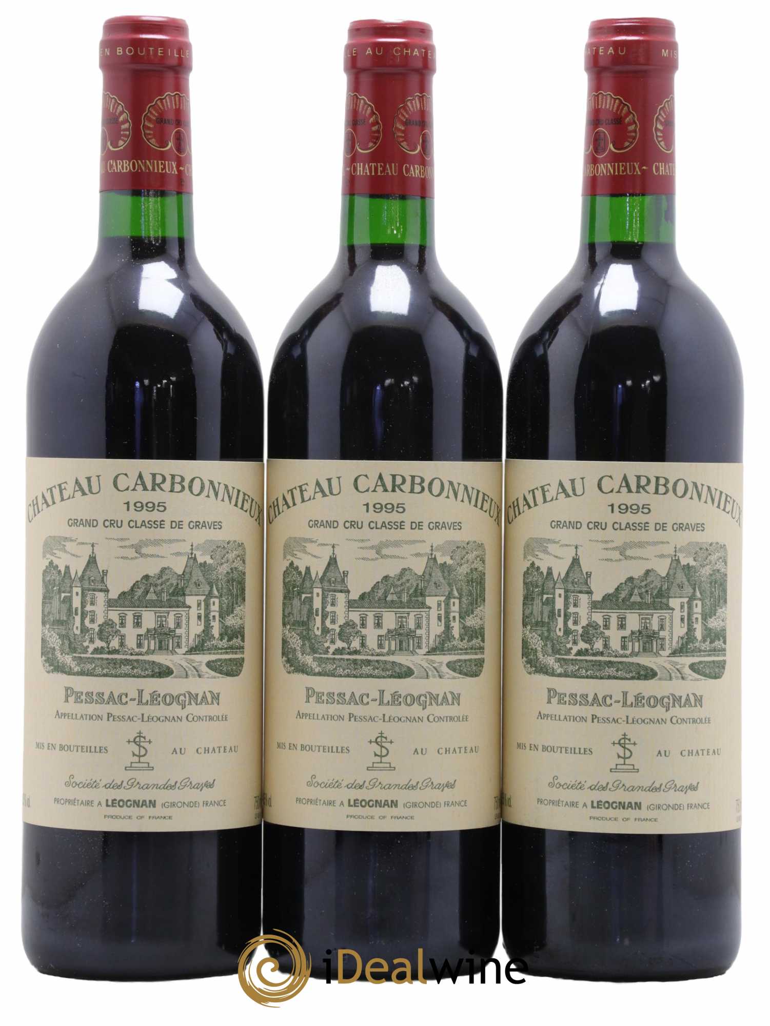 Château Carbonnieux Cru Classé de Graves 1995 - Lot de 3 bouteilles - 0