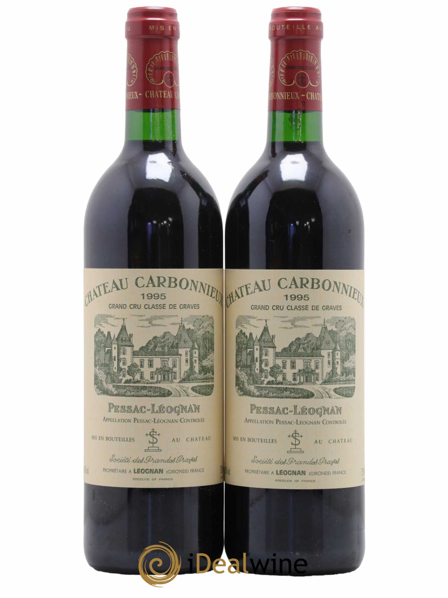 Château Carbonnieux Cru Classé de Graves 1995 - Lot de 2 bouteilles - 0