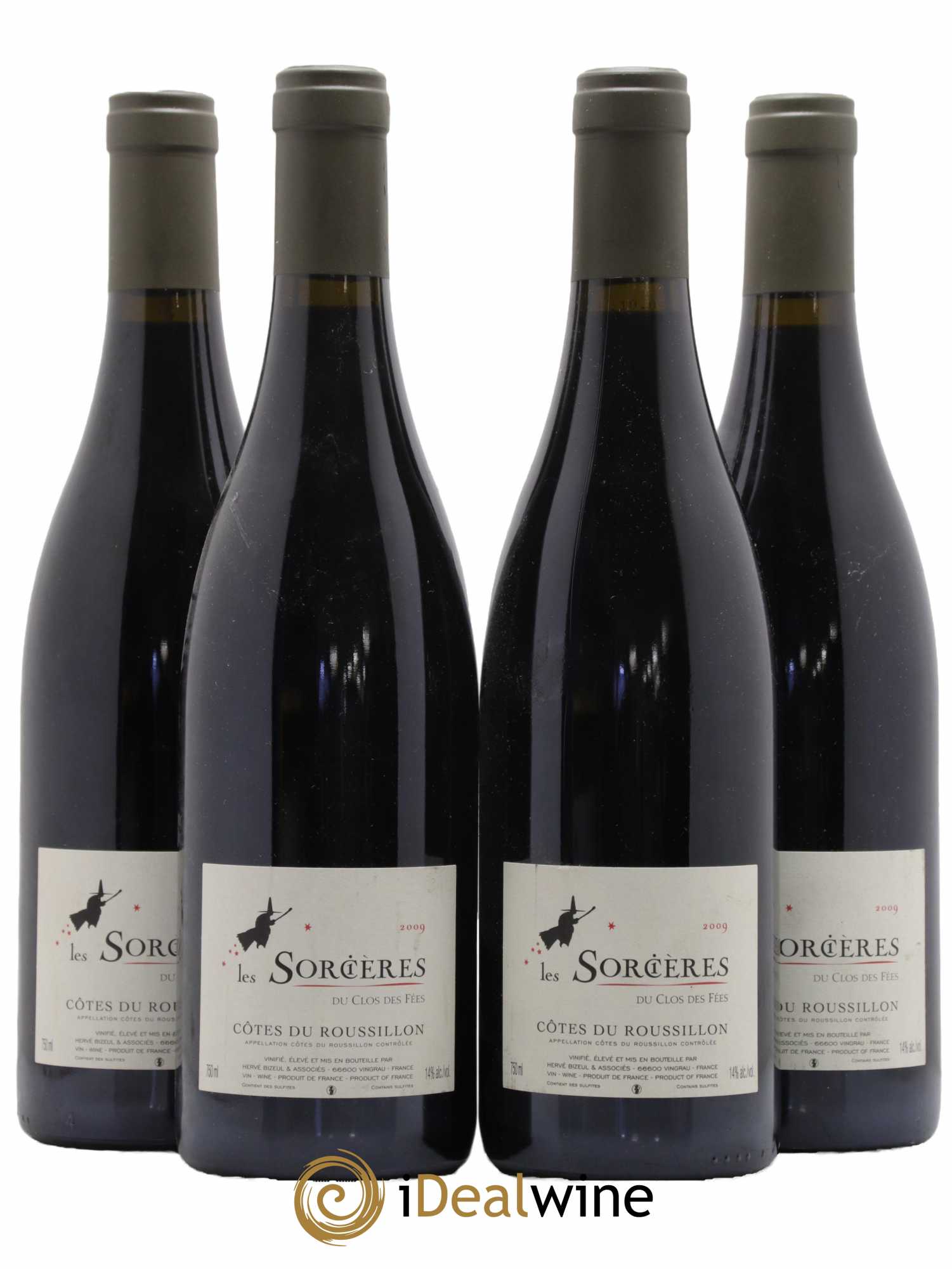 Côtes du Roussillon Clos des Fées Les Sorcières Hervé Bizeul 2009 - Lot de 4 bouteilles - 0